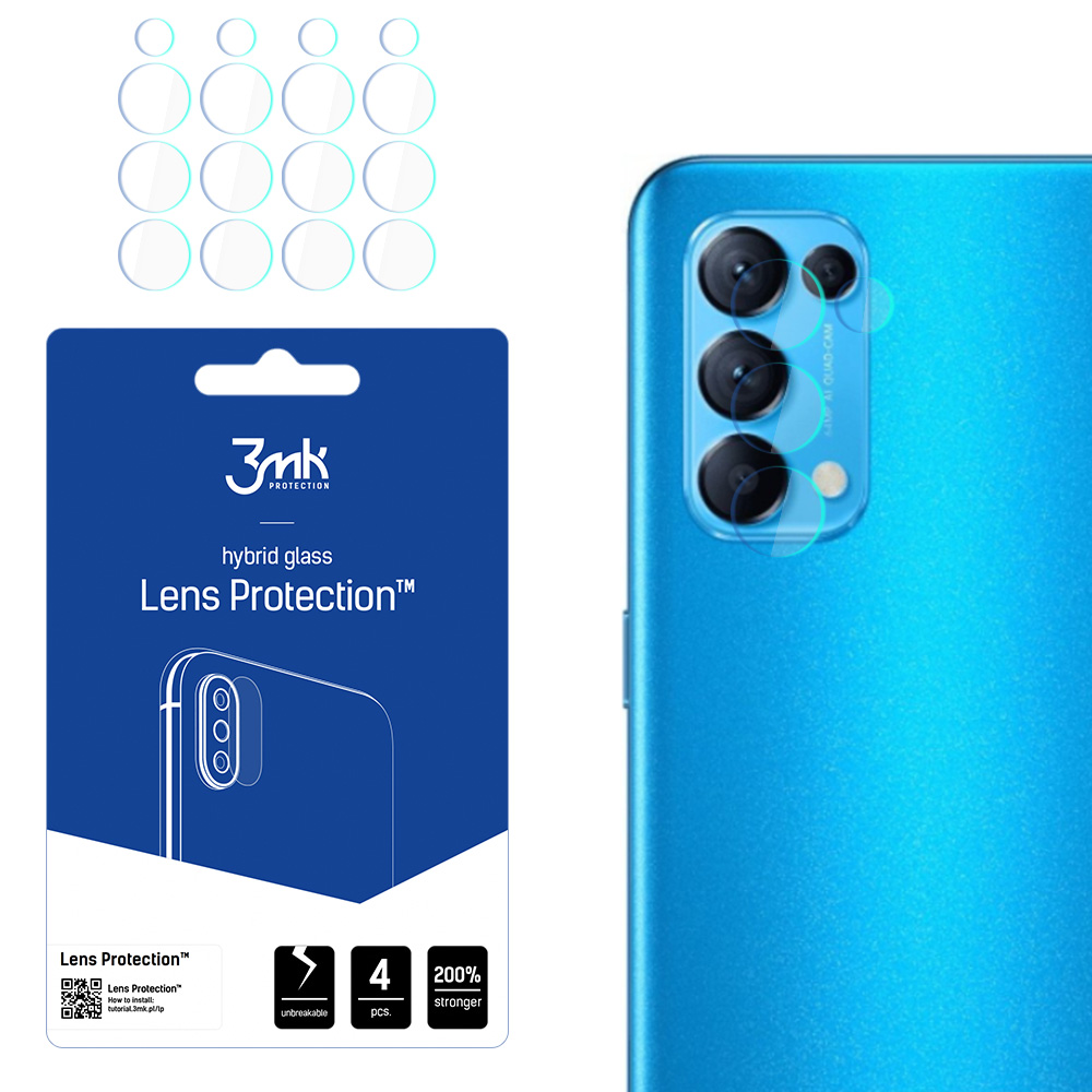 3mk Lens Protection™ hybridi kameran linssilasi Oppo Reno 5 / 5K 5G