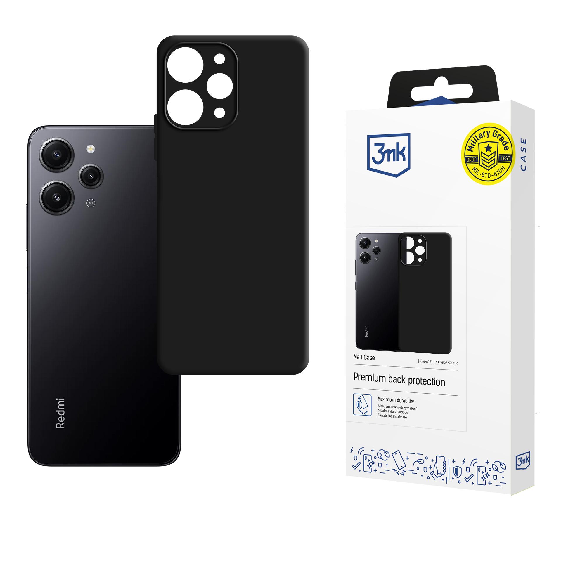 3mk Matt Case suojakuori Xiaomi Redmi 12 - musta