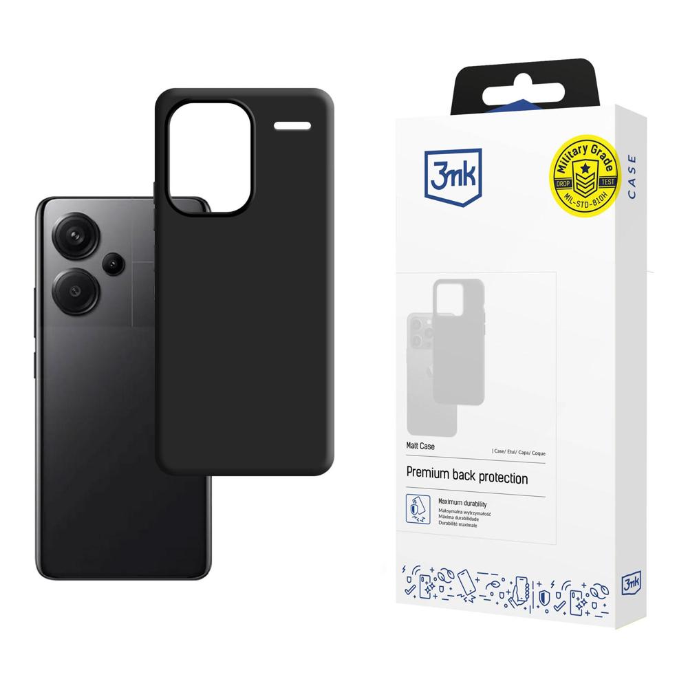 3mk Matt Case -suojakuori Xiaomi Redmi Note 13 Pro+:lle - musta