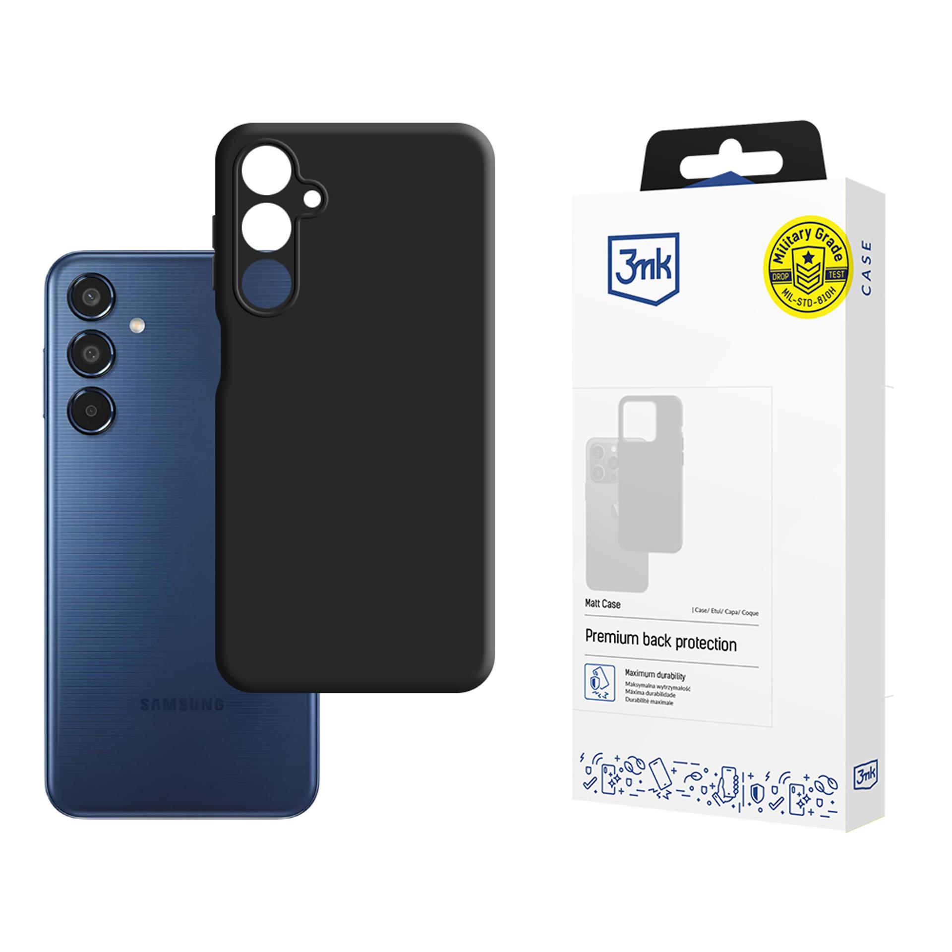 3mk Matt Case -suojakuori Samsung Galaxy M35 5G:lle - musta