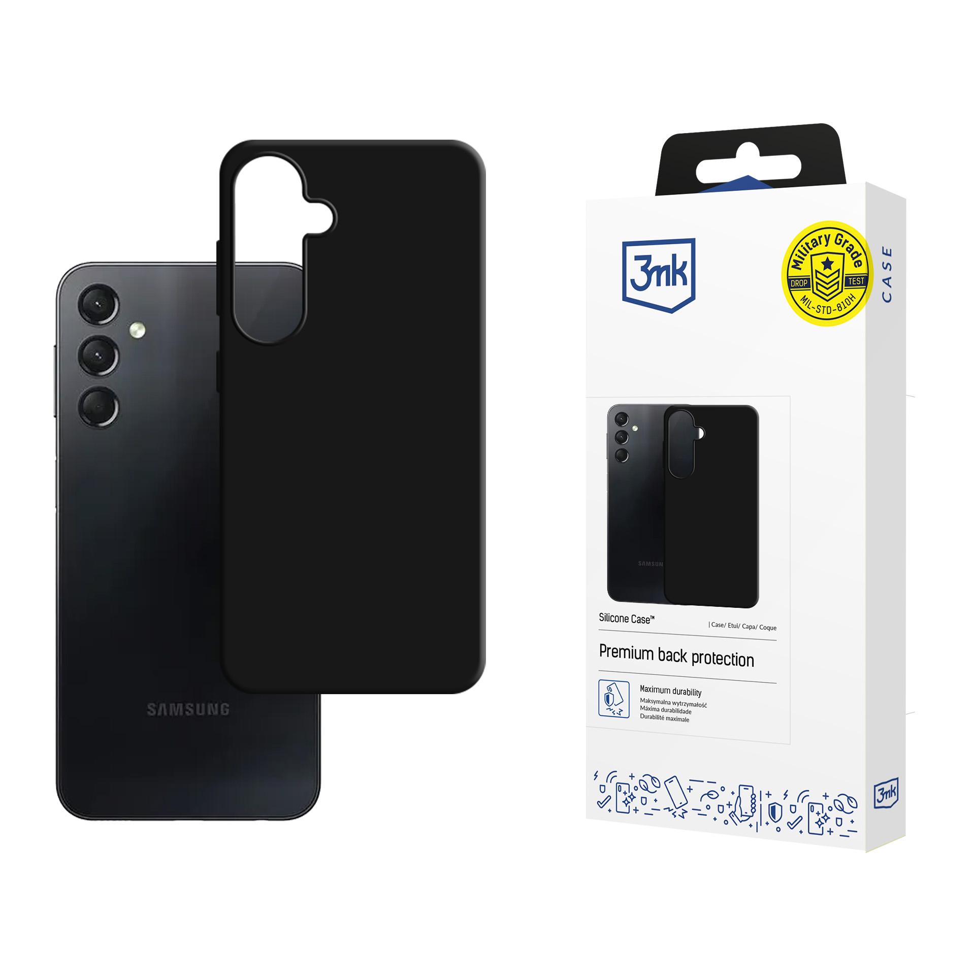 3mk Silikoninen suojakuori Samsung Galaxy A24 4G:lle - musta