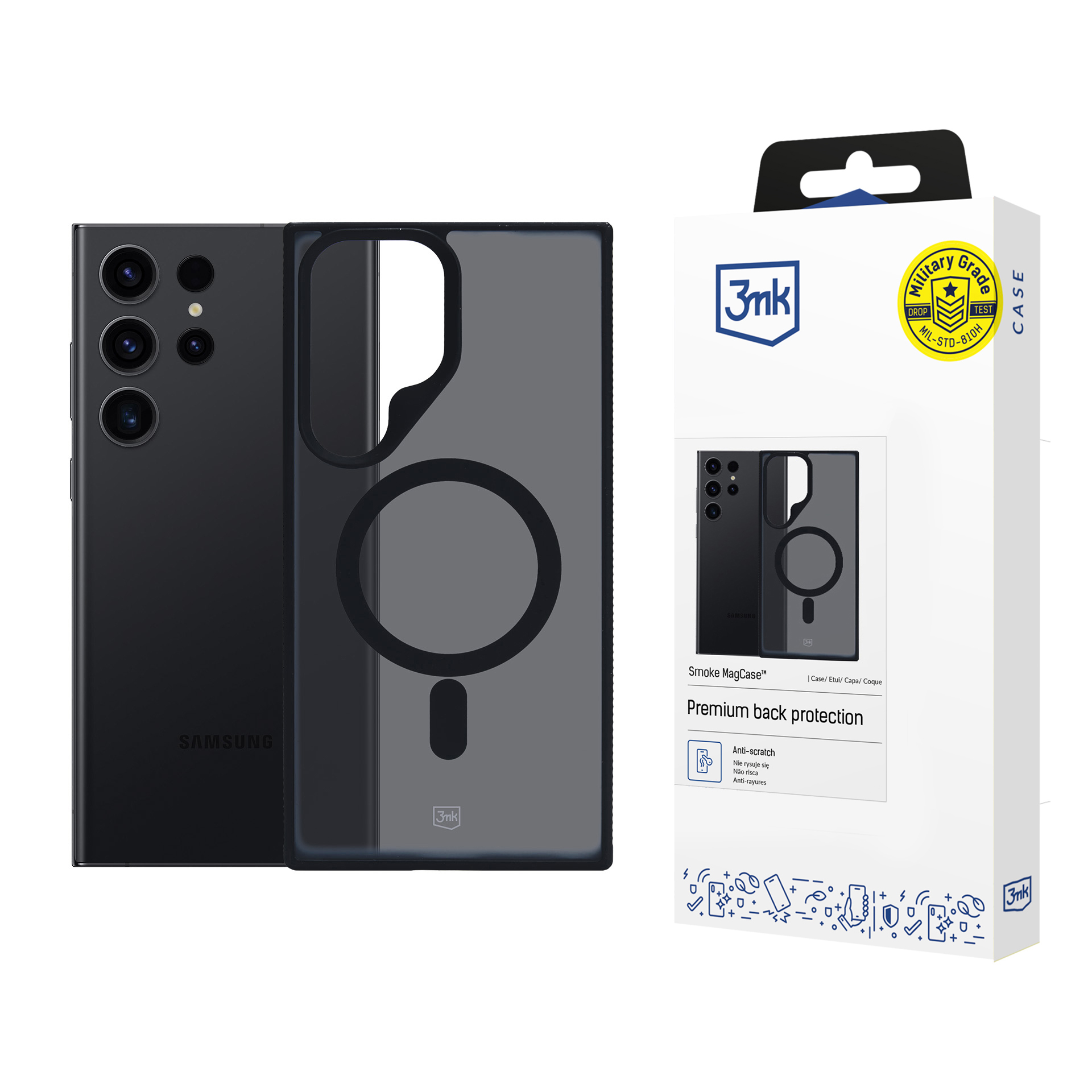 3mk Smoke MagCase with MagSafe for Samsung Galaxy S23 Ultra - semi-transparent