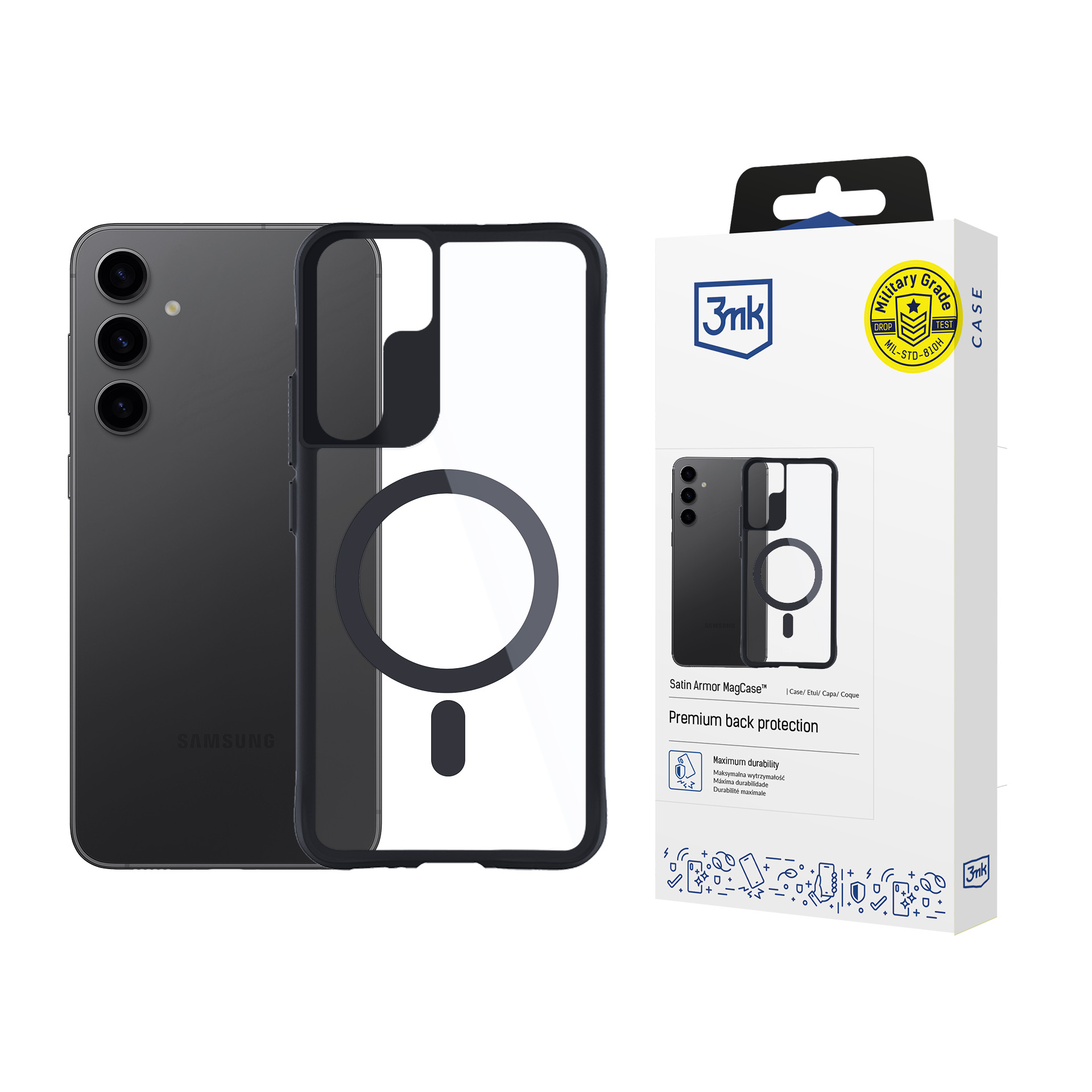 3mk Satin Armor MagCase Suojakuori Samsung Galaxy S24+:lle - läpinäkyvä