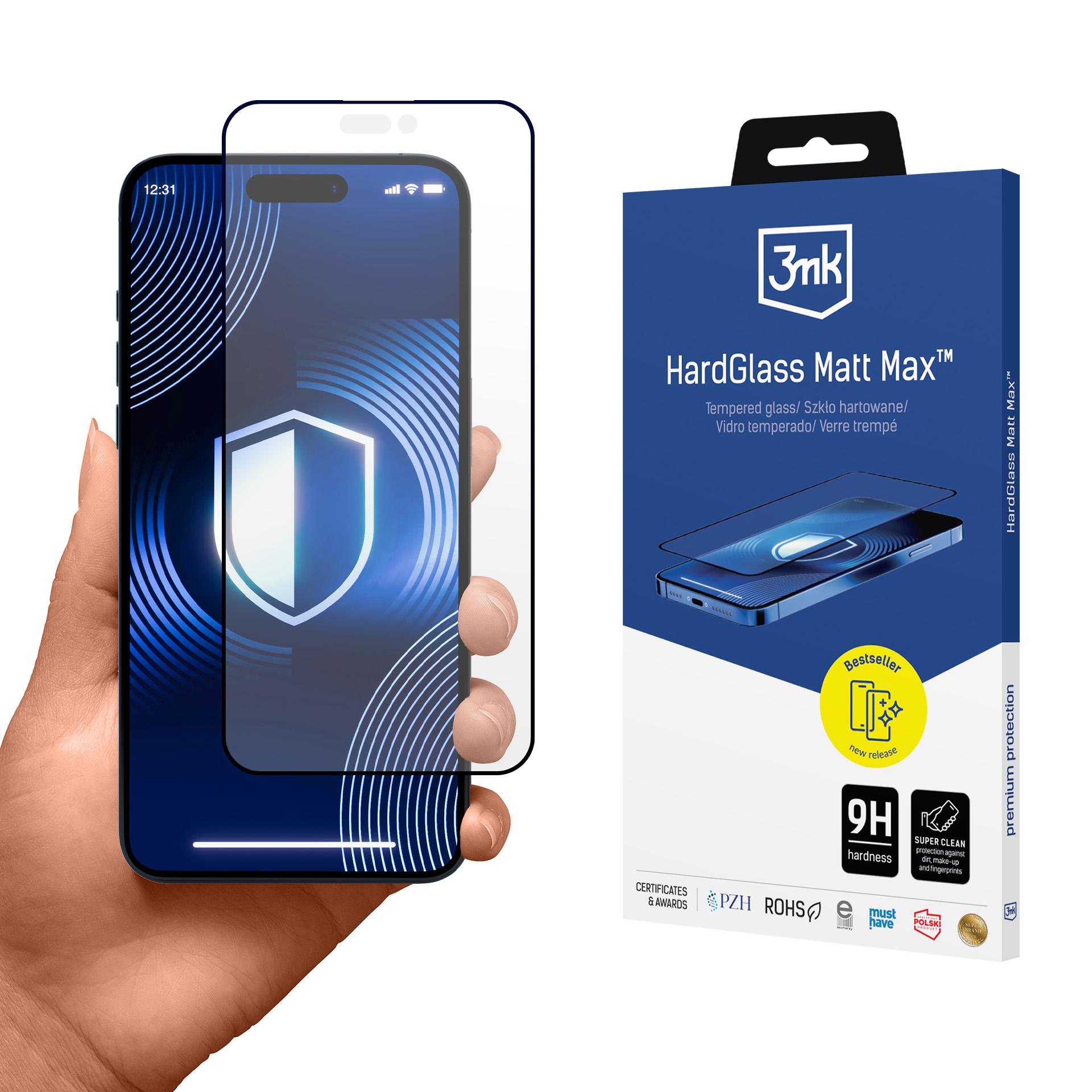 Karkaistu lasi 3mk HardGlass Matt Max iPhone 16 Pro:lle