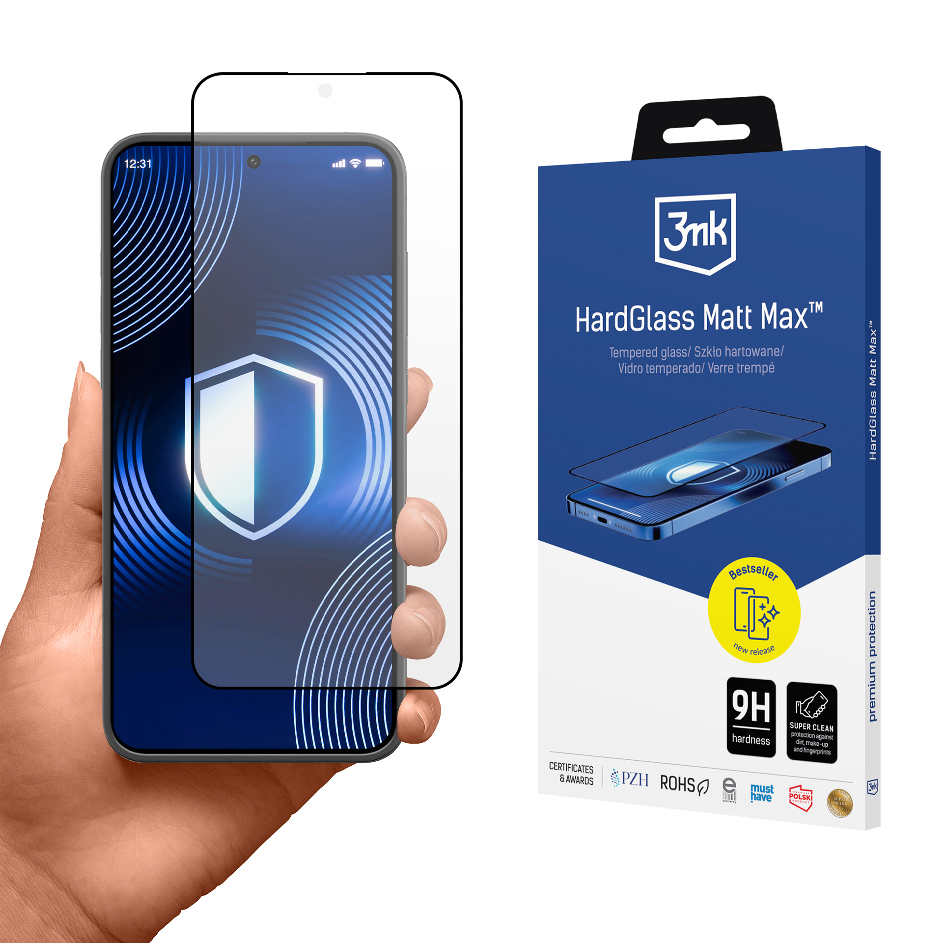 Mattapintainen karkaistu lasi 3mk HardGlass Matt Max Samsung Galaxy S24+:lle