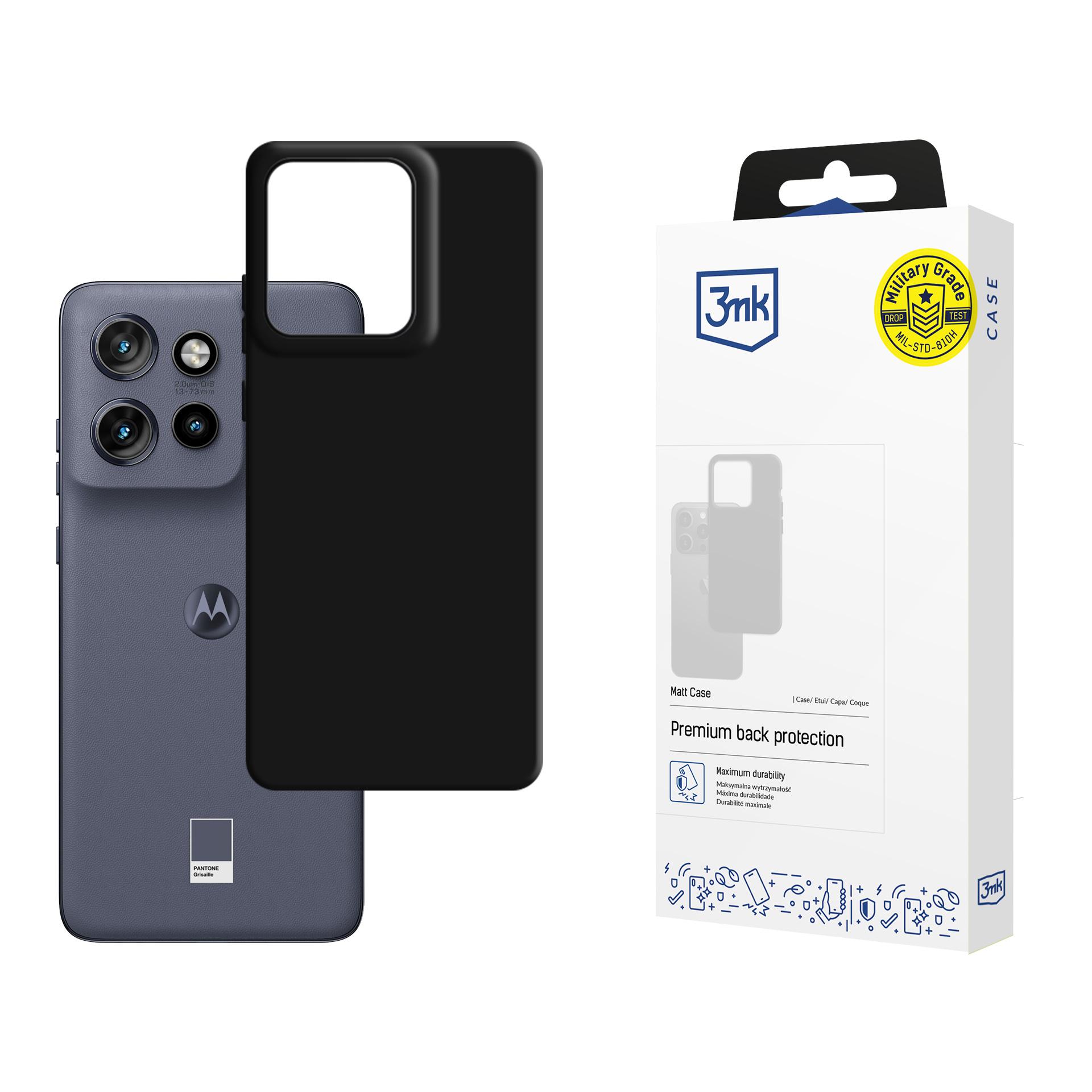 3mk Matt Case Motorola Edge 50 Neo:lle - Musta
