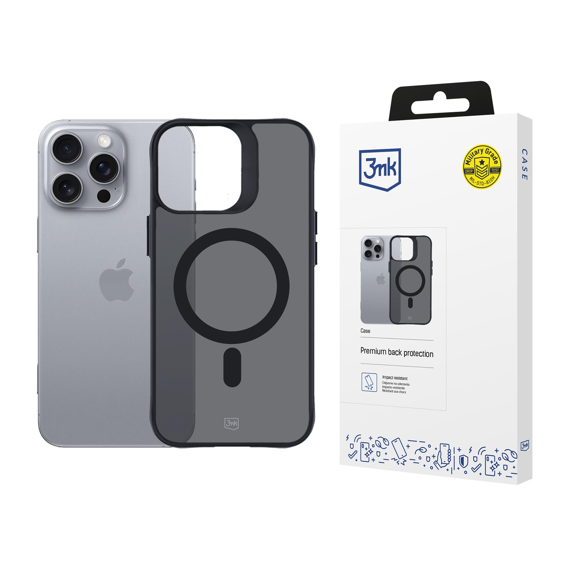 3mk Smoke MagCase MagSafella iPhone 16 Pro Maxille - Puoliläpinäkyvä