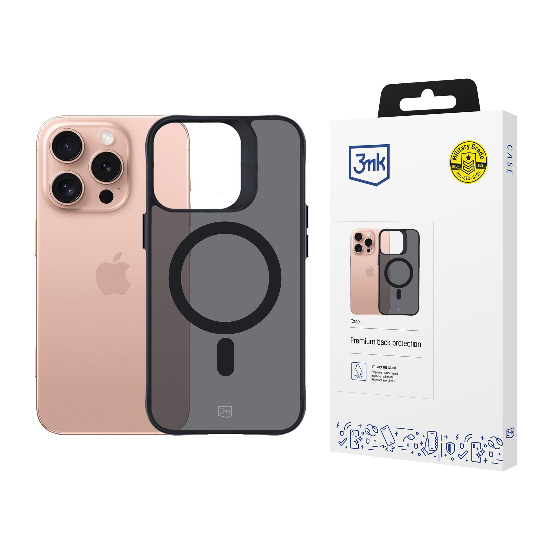 3mk Smoke MagCase suojakuori MagSafe-tuella iPhone 16 Pro