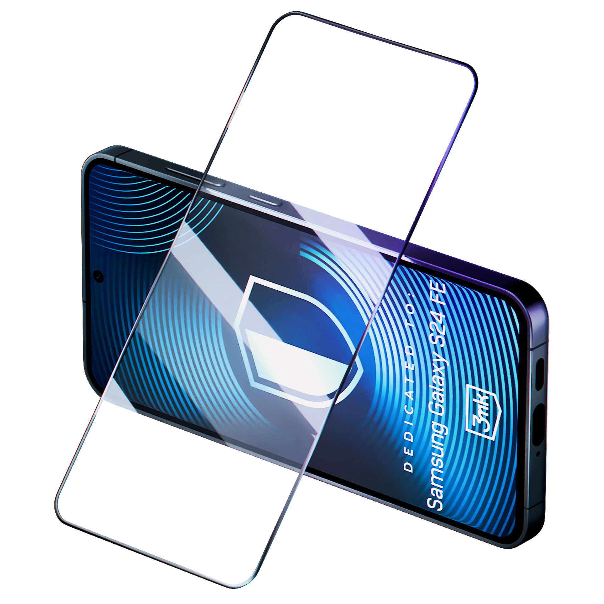 Karkaistu lasi 3mk HardGlass Max Lite musta Samsung Galaxy S24 FE:lle