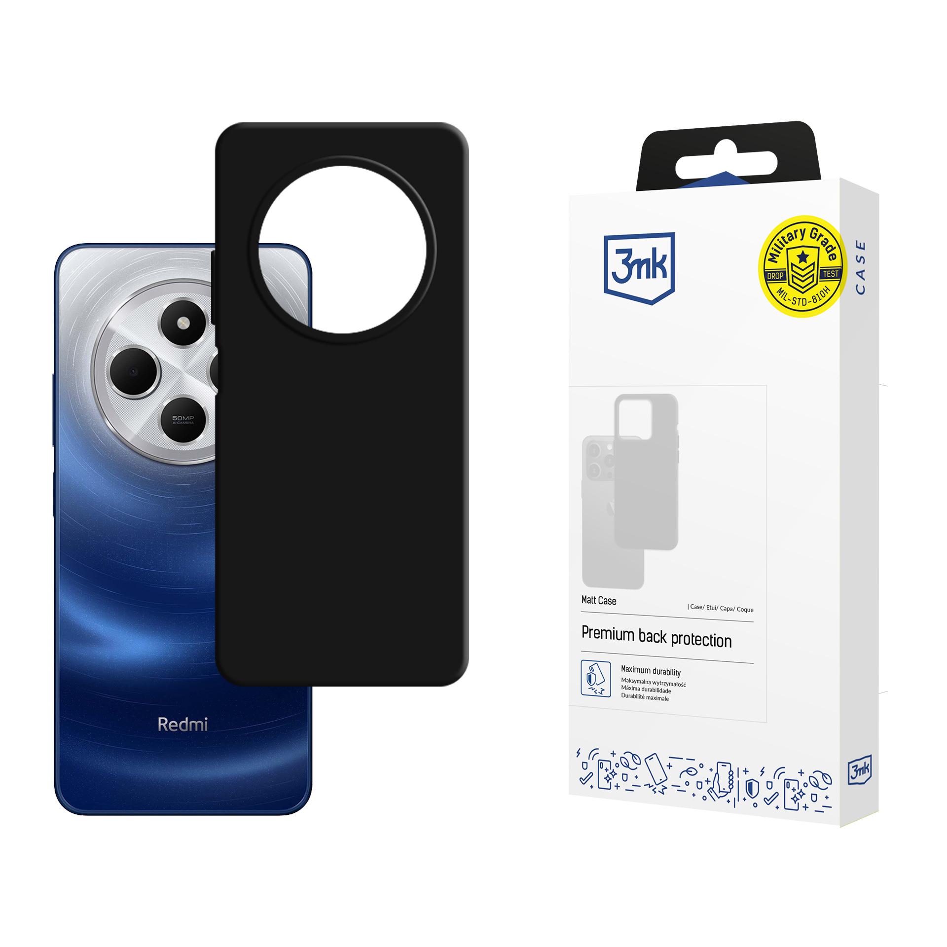 3mk Matt Case Xiaomi Redmi 14C - musta