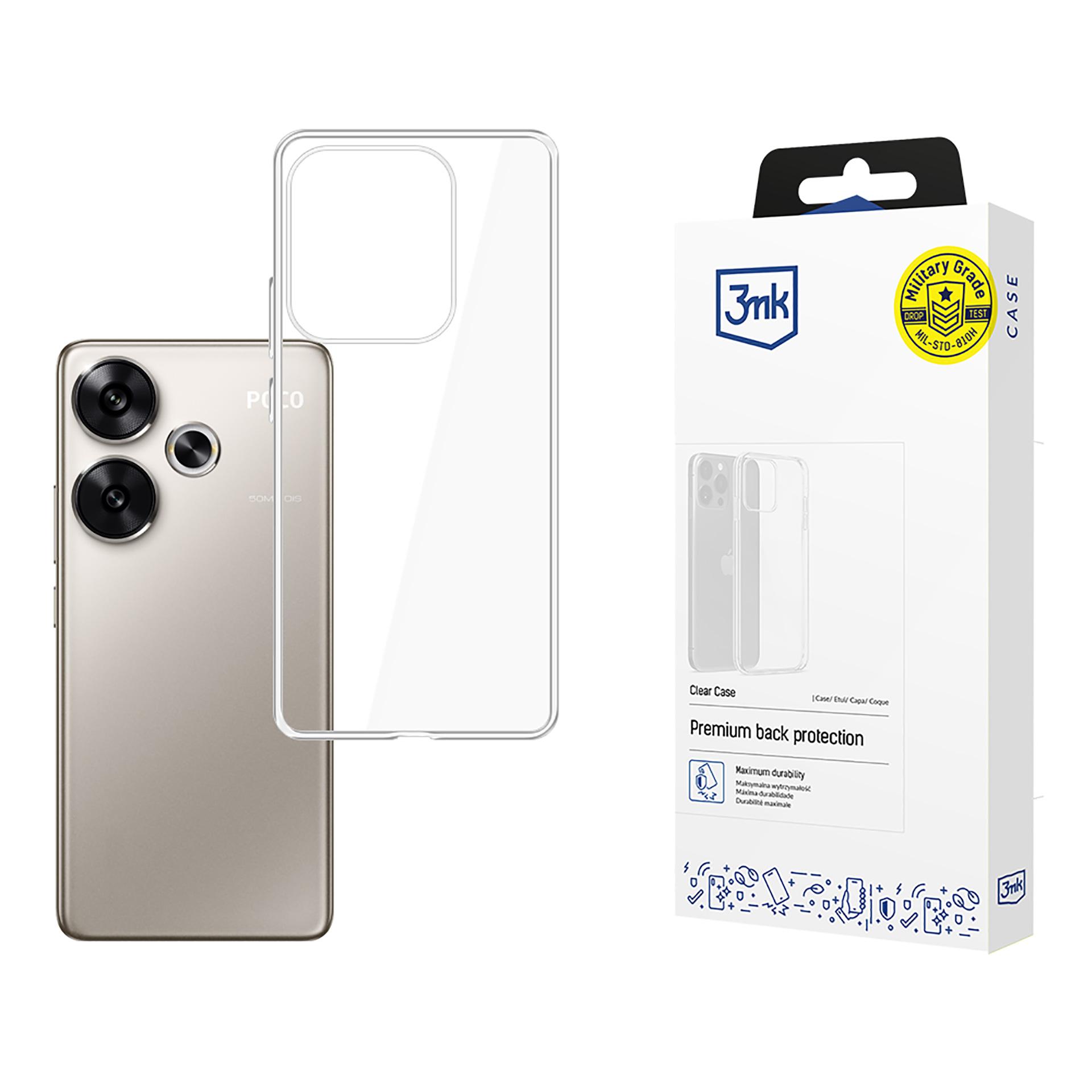 3mk Clear Case Xiaomi Poco F6:lle - läpinäkyvä