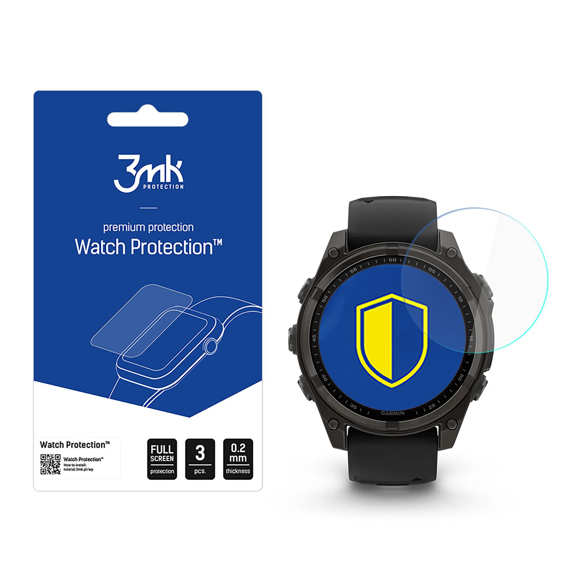 3mk Watch Protection FlexibleGlass hybridilasi Garmin Fenix 8 Solar/Sapphire 47mm:lle