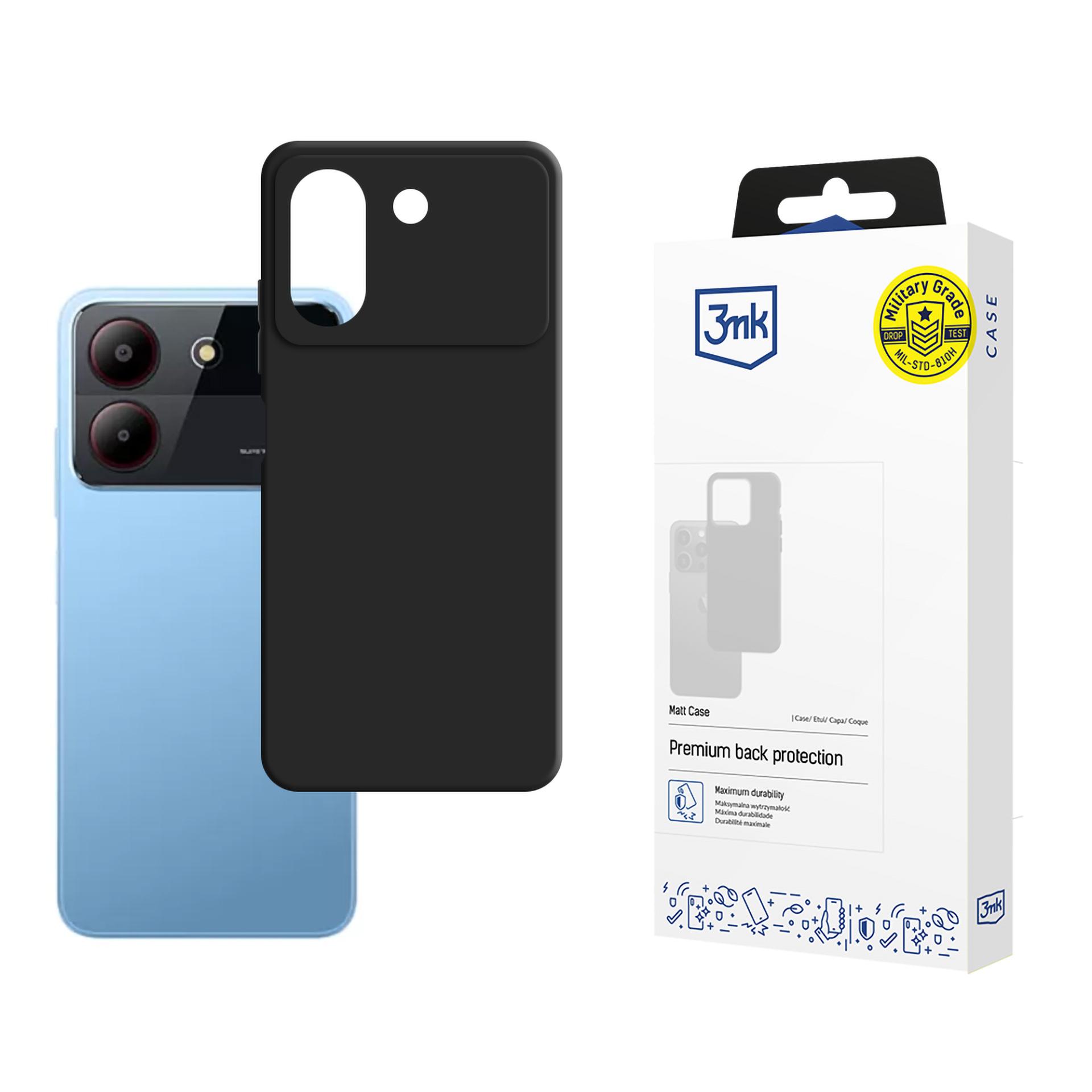 3mk Matt Case ZTE Blade A54 - musta