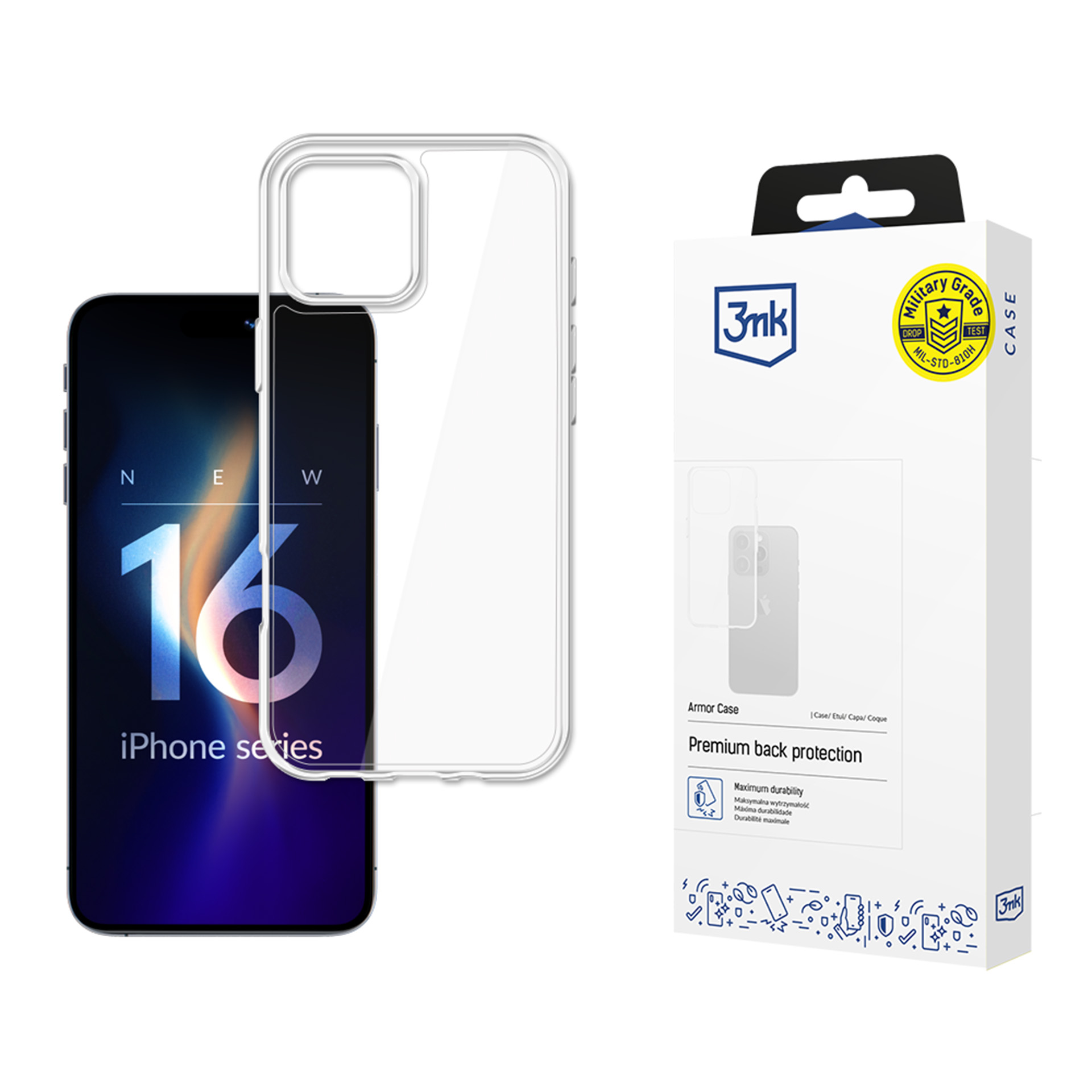 3mk Armor Case iPhone 16 Pro Max:lle - läpinäkyvä