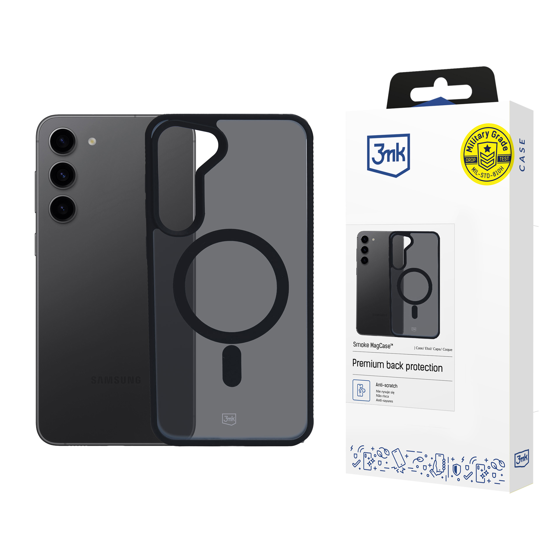 3mk Smoke MagCase Samsung Galaxy S23 5G:lle - musta