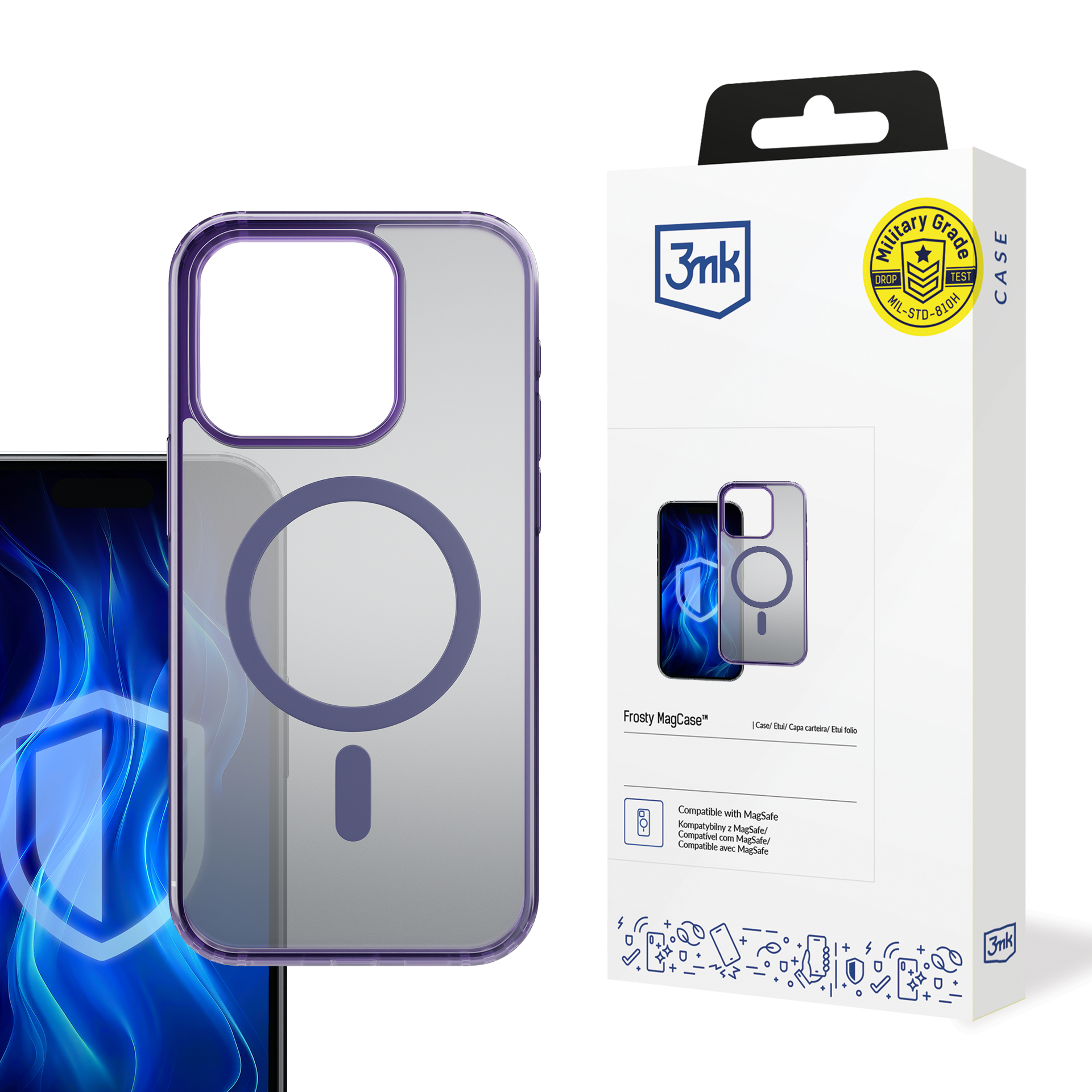 3mk Frosty MagCase violetti Suojakuori Apple iPhone 16 Pro:lle - violetti