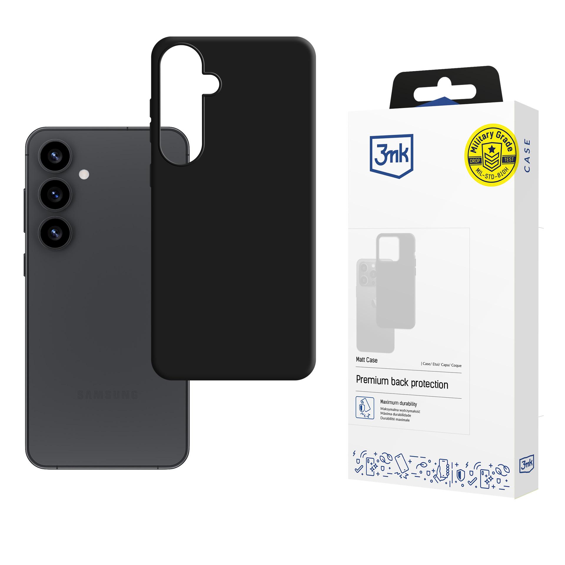 3mk Matt Case Suojakuori Samsung Galaxy S25:lle - musta