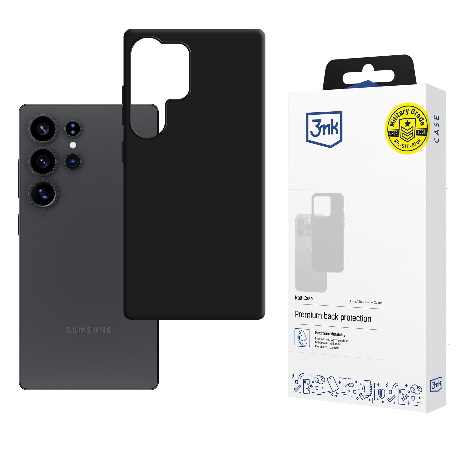 3mk Matt Case Suojakuori Samsung Galaxy S25 Ultra:lle - musta
