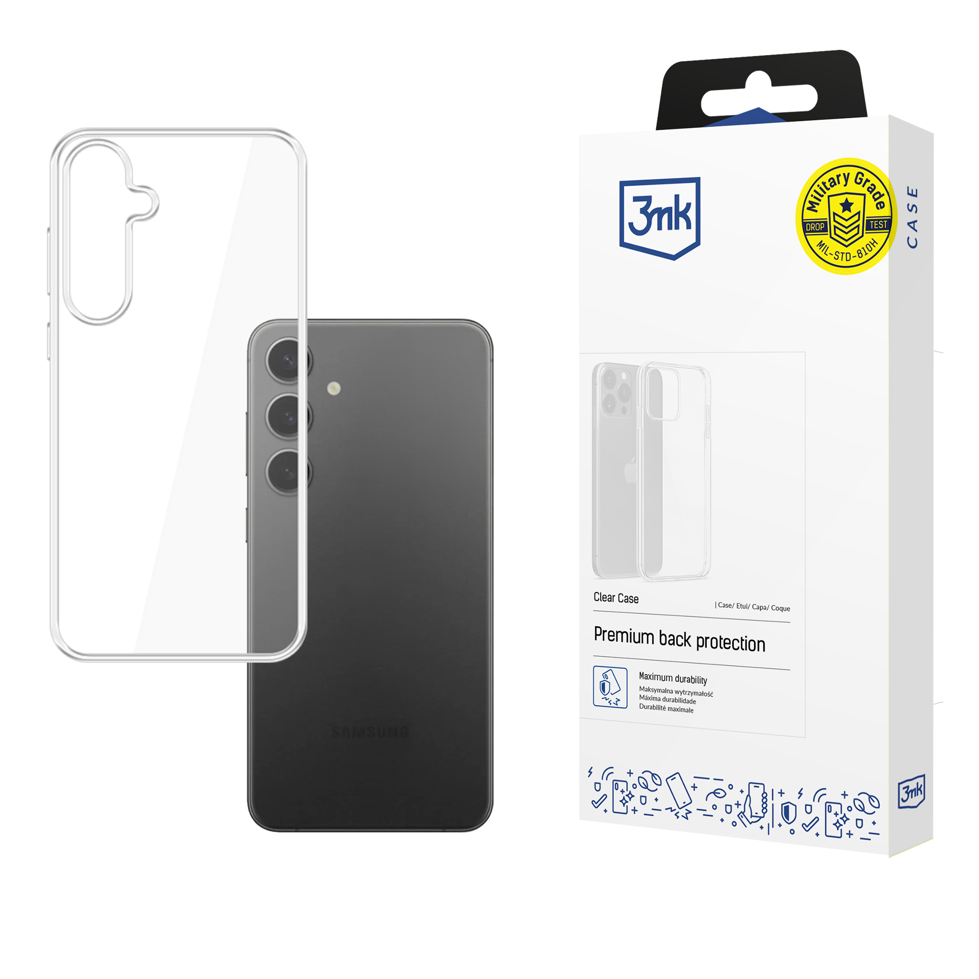 3mk Clear Case Suojakuori Samsung Galaxy S25:lle - läpinäkyvä