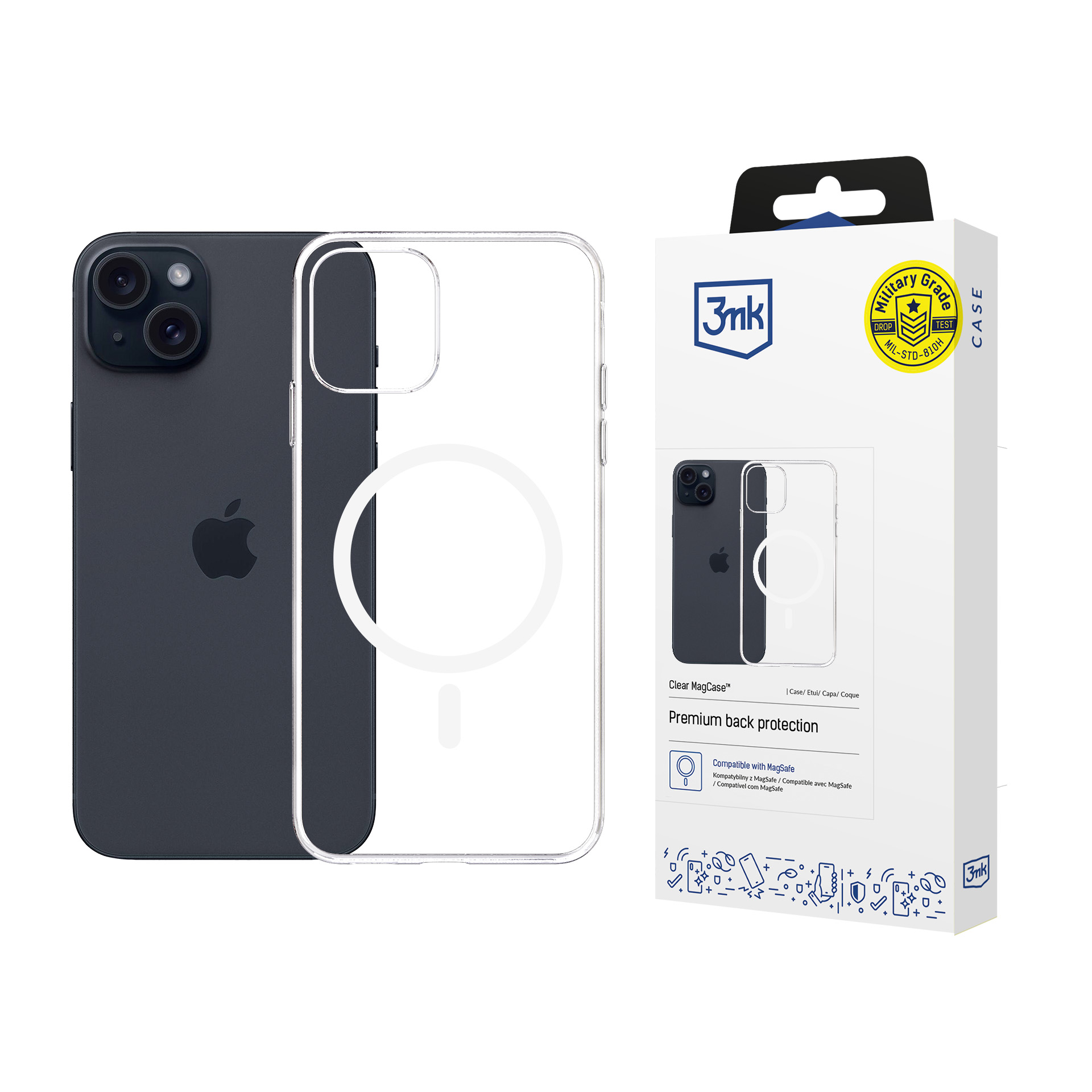3mk Clear MagCase Apple iPhone 15 Plus - läpinäkyvä