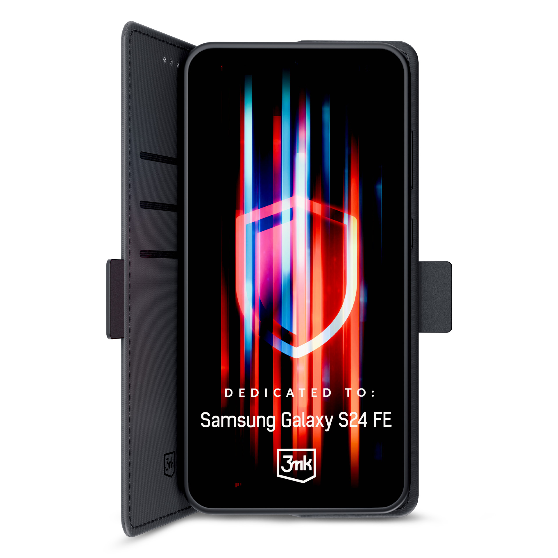 3mk Wallet Case Samsung Galaxy S24 FE:lle - musta