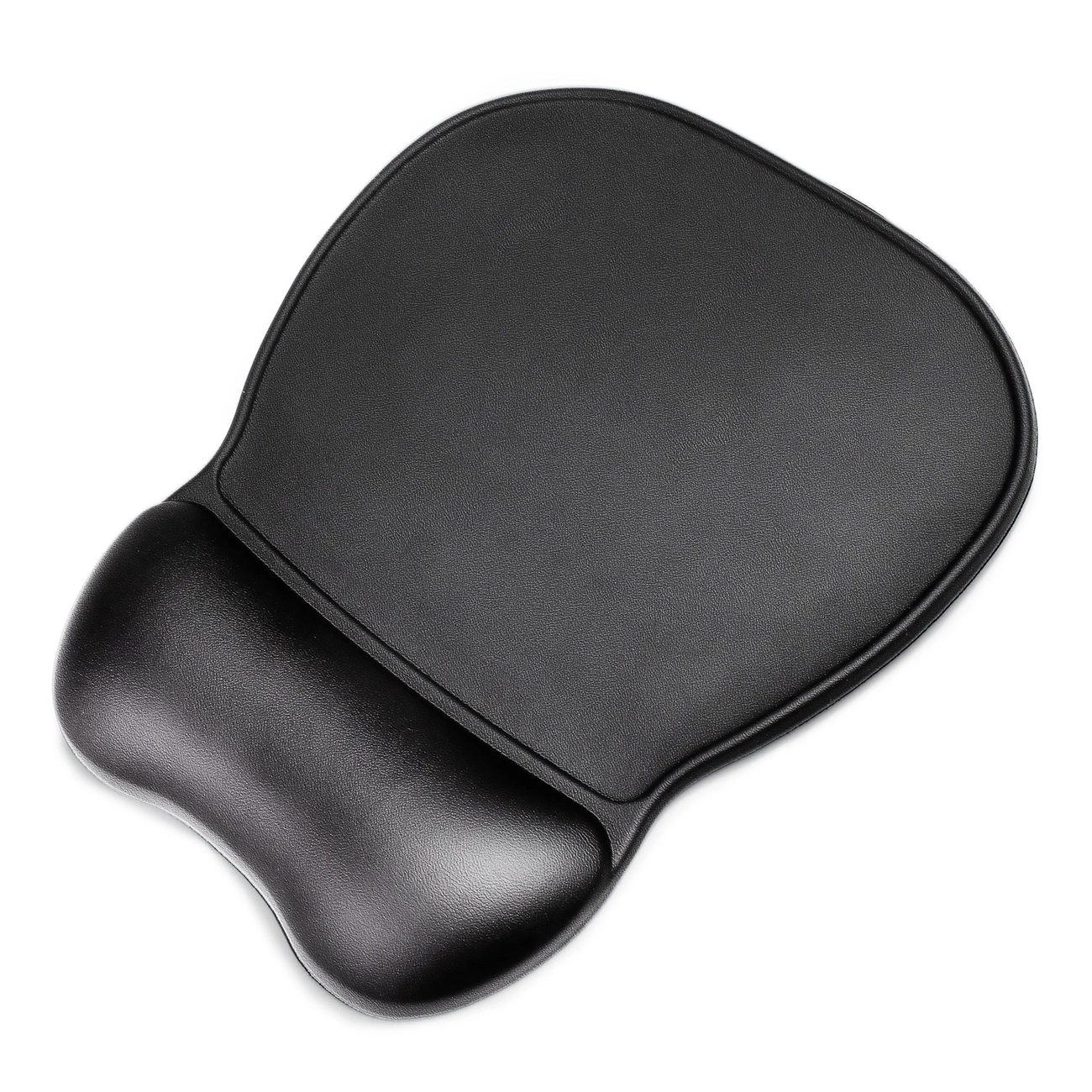 Ergonominen hiirimatto ja rannetuki Gel Eco Leather suuri liukumaton - musta
