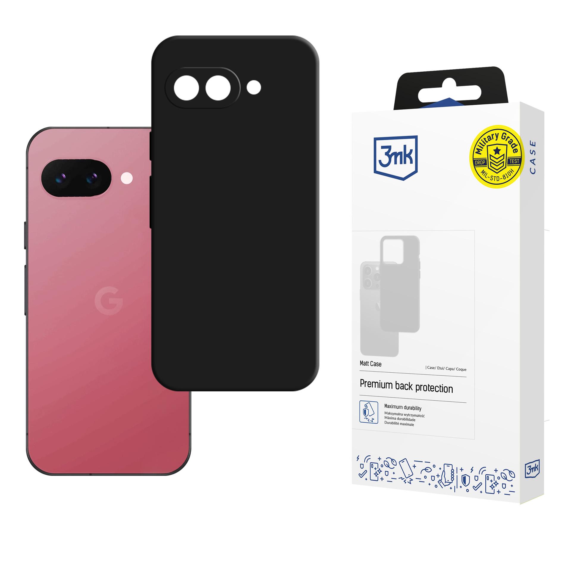 3mk Matt Case -kotelo Google Pixel 9A - musta
