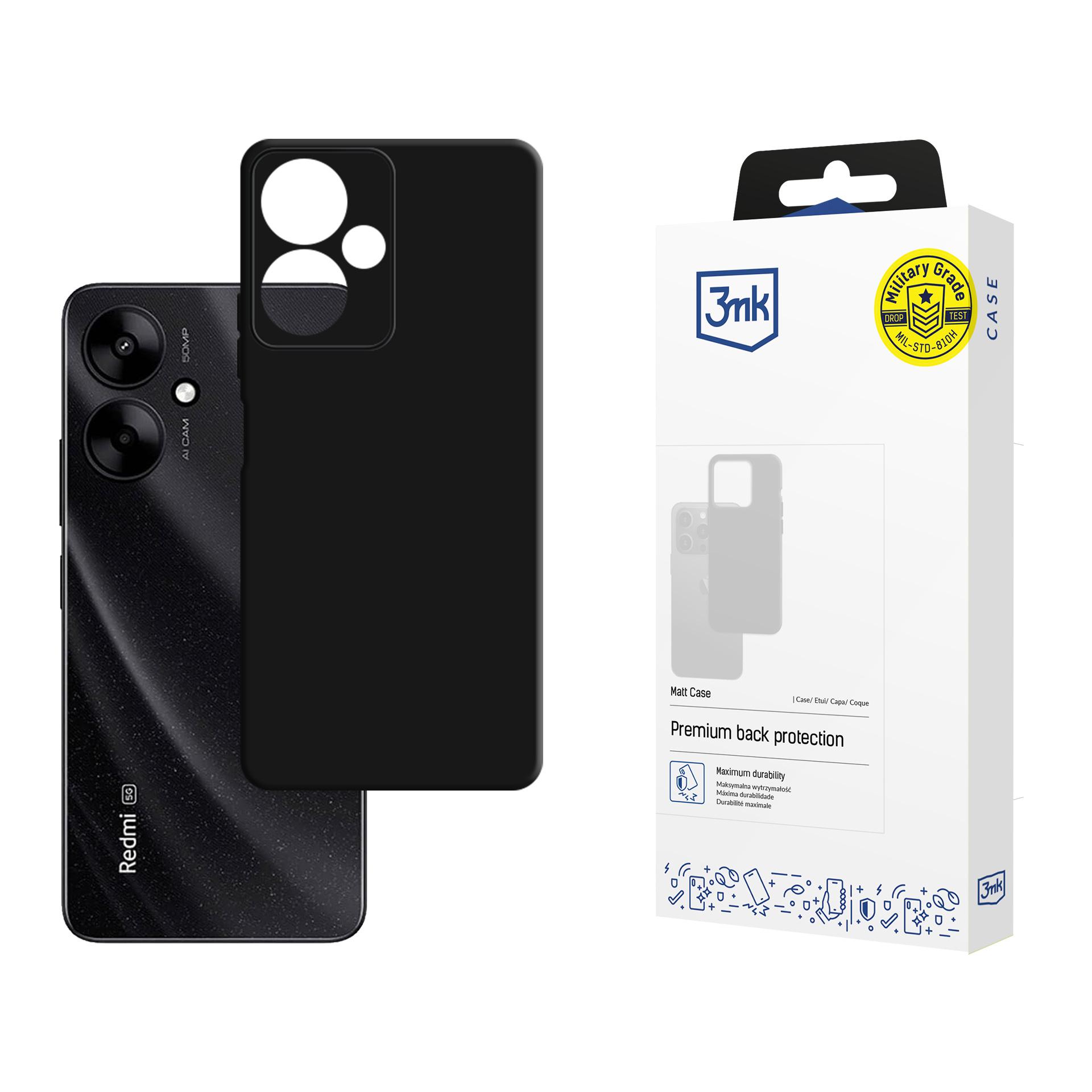 3mk Matt Case Xiaomi Redmi 13C 5G:lle - musta