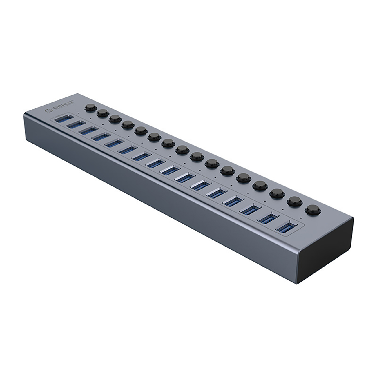 Orico BT2U3-16AB Keskitin 16x USB-A 3.0 kytkimillä - harmaa