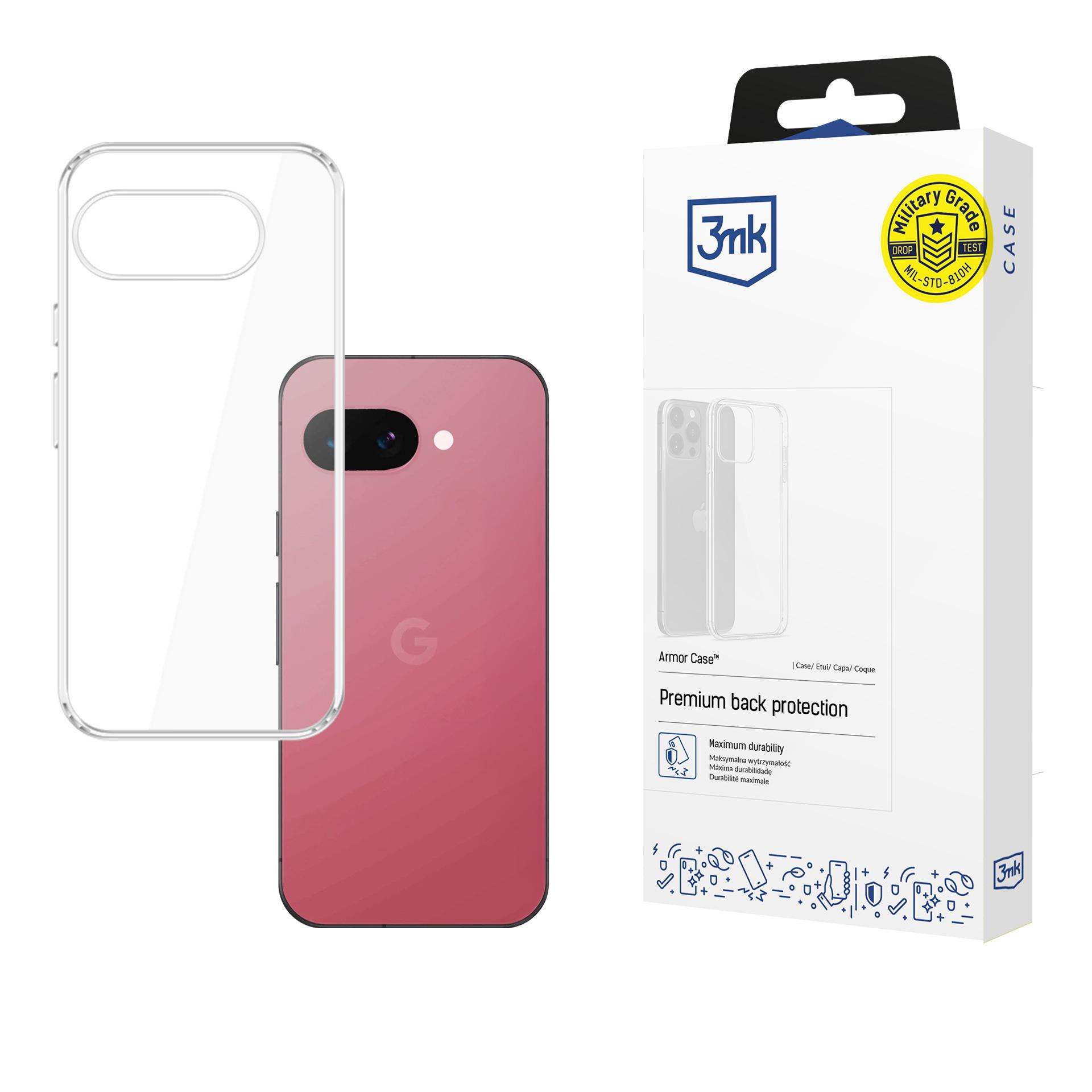 3mk Armor Case Suojakuori Google Pixel 9A:lle läpinäkyvä