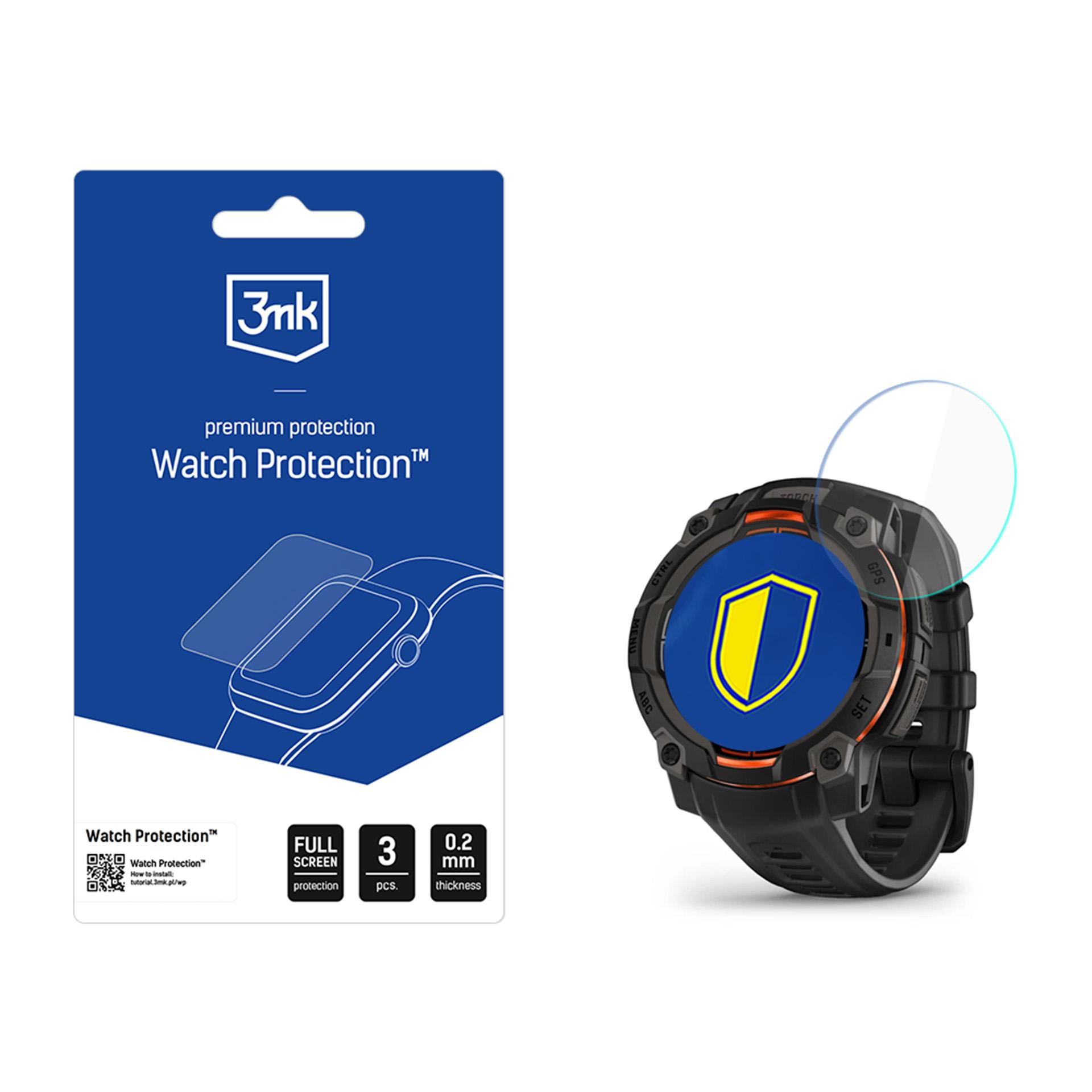 Älykello Näytönsuoja 3mk Watch Protection FlexibleGlass Garmin Instinct 3 45mm:lle (Amoled, Solar)