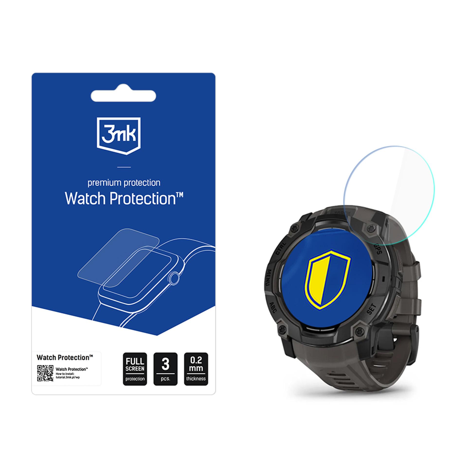 Älykellon näytönsuoja 3mk Watch Protection FlexibleGlass Garmin Instinct 3 50mm (Amoled, Solar)
