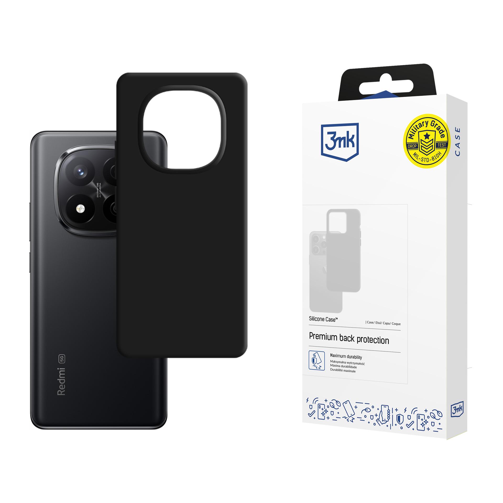 3mk silikonisuojakuori Xiaomi Redmi Note 14 Pro+ - musta