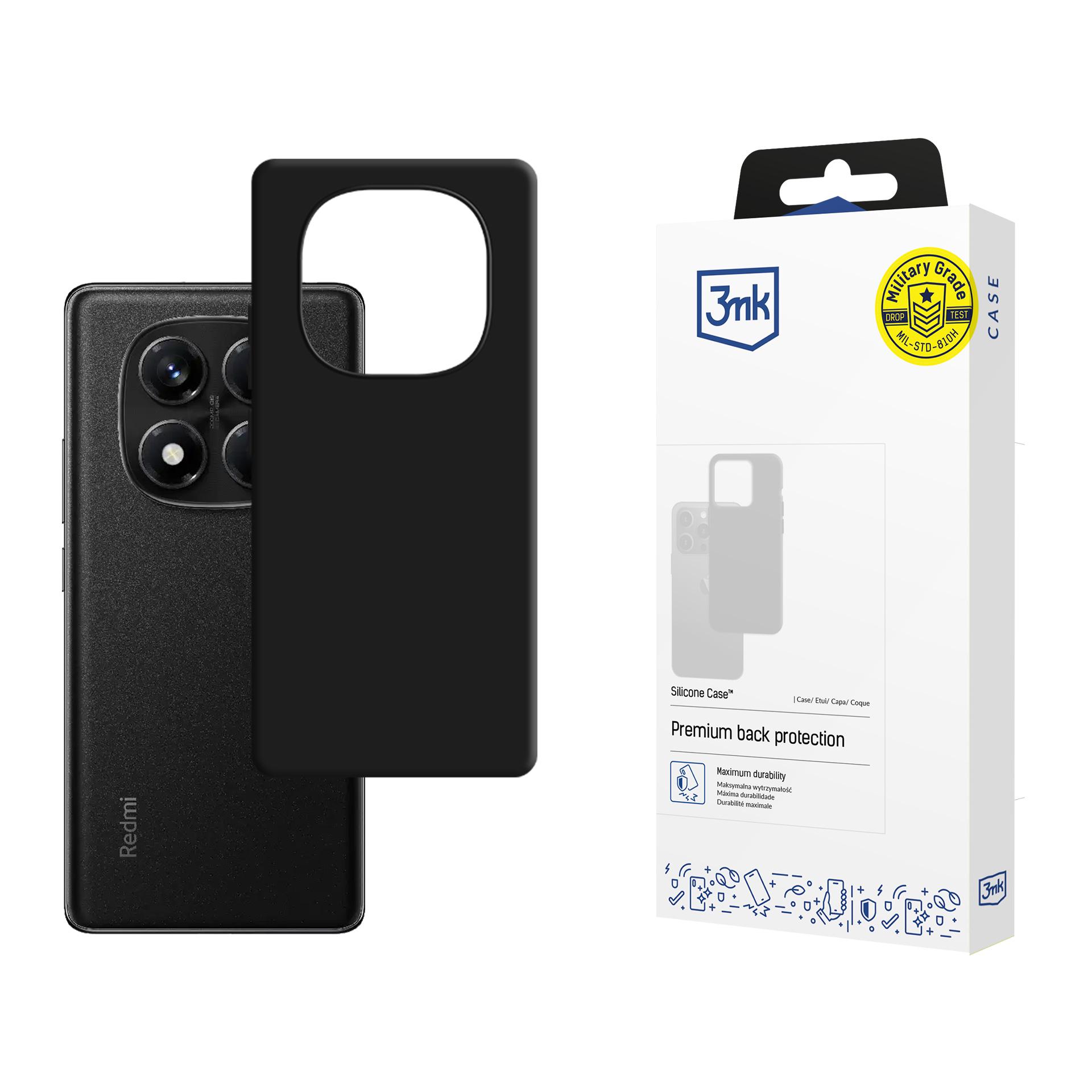 3mk Silikoninen Suojakuori Xiaomi Redmi Note 14 Pro 5G:lle - Musta