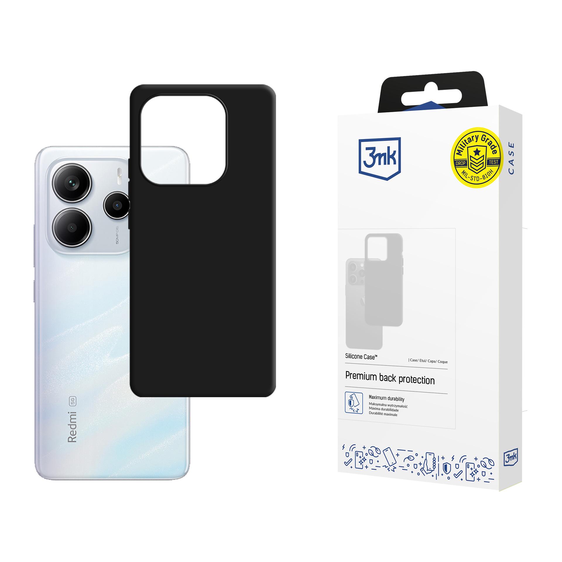 3mk Silicone Case for Xiaomi Redmi Note 14 5G - black