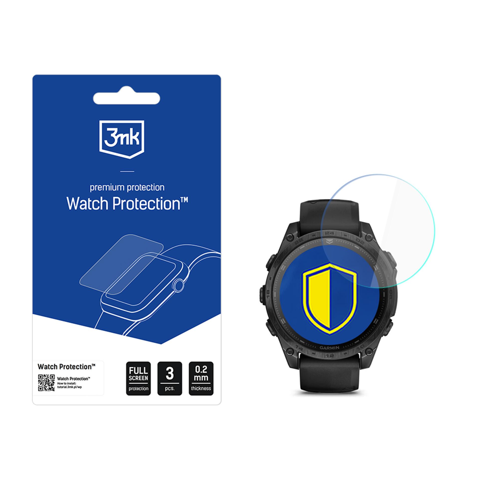 Hybrid Glass 3mk Watch Protection FlexibleGlass for Garmin Tactix 8 47mm
