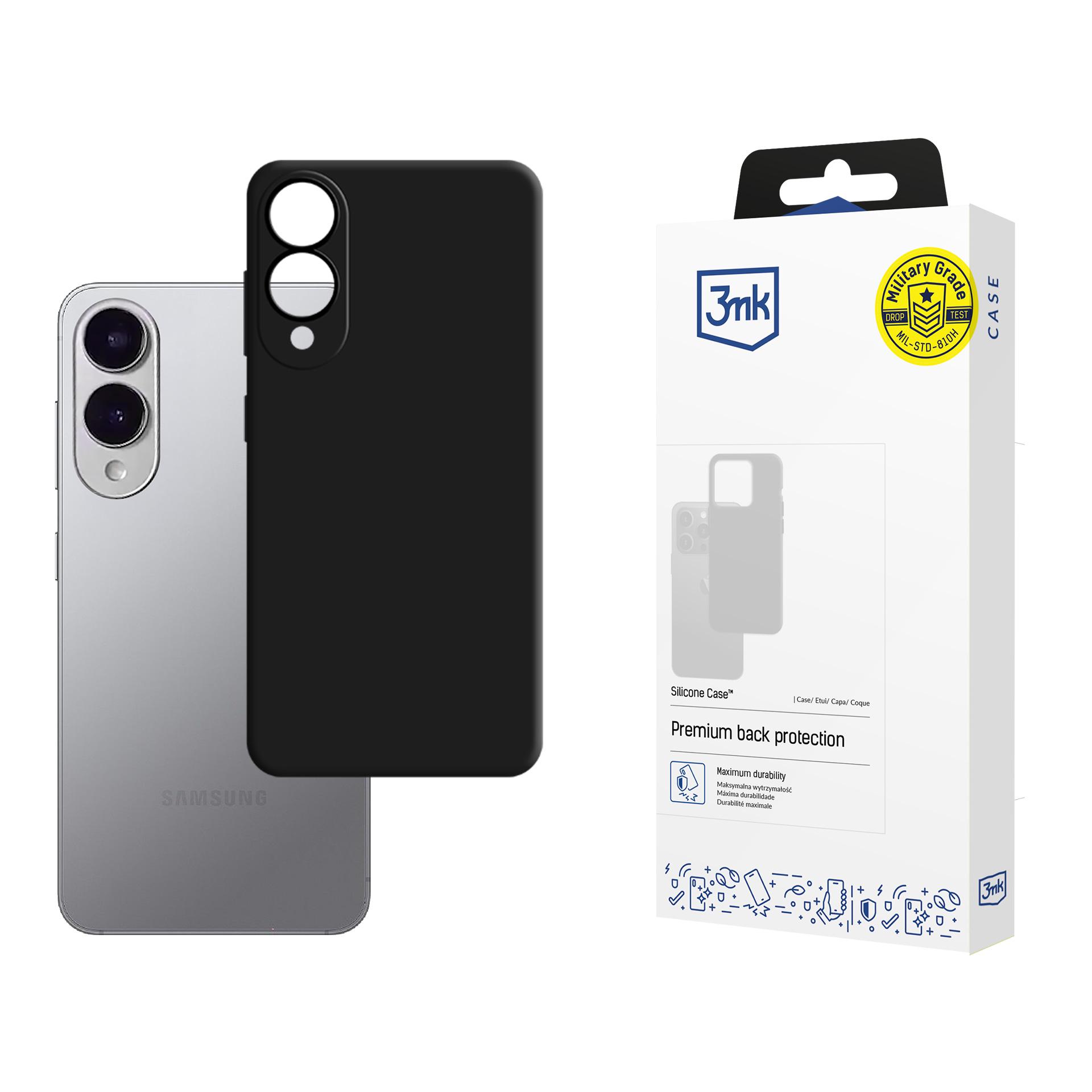 3mk Silikoninen Suojakuori Samsung Galaxy S25 Edge - Musta