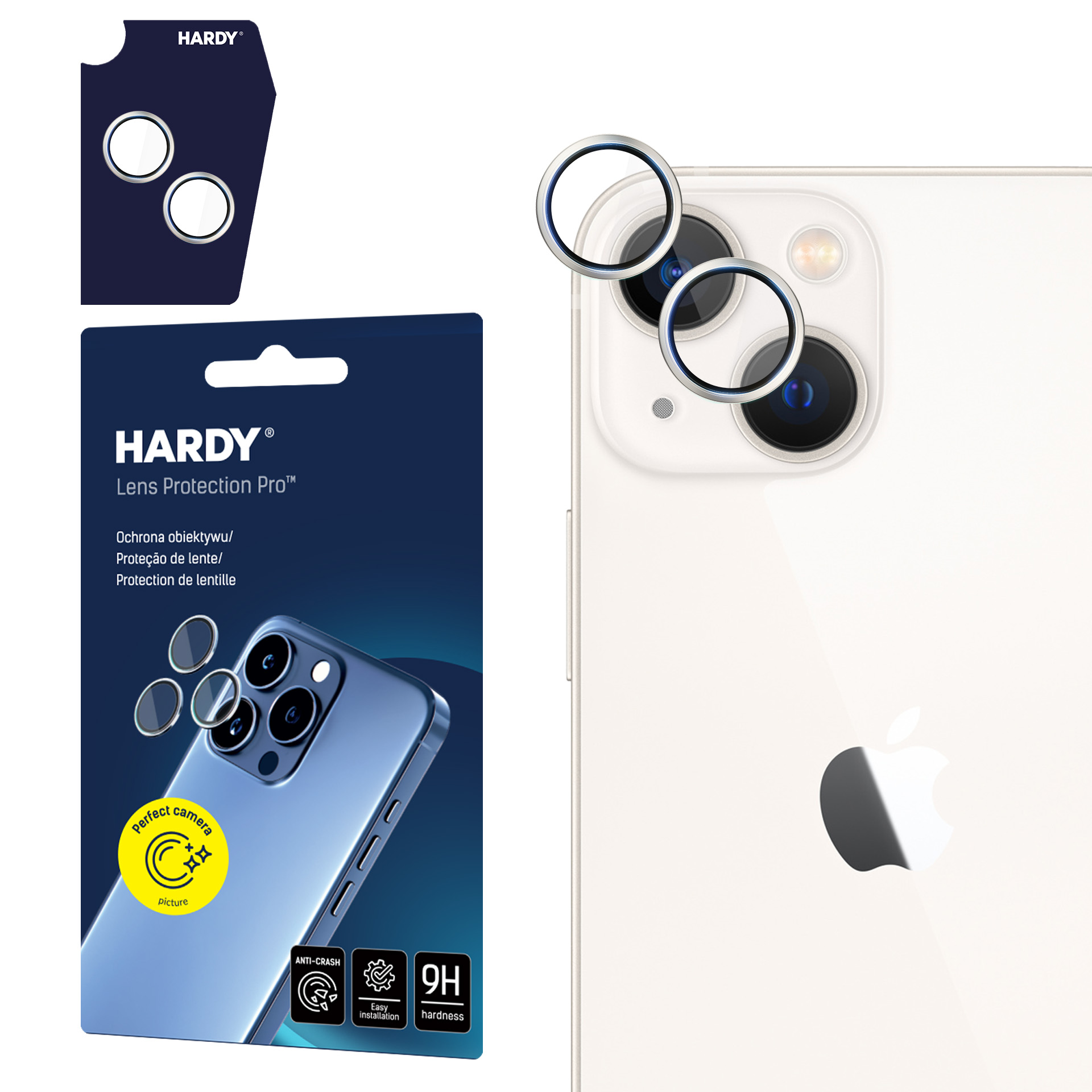 3mk HARDY Lens Protection Pro lasi Apple iPhone 13 Mini / 13:lle - hopeinen
