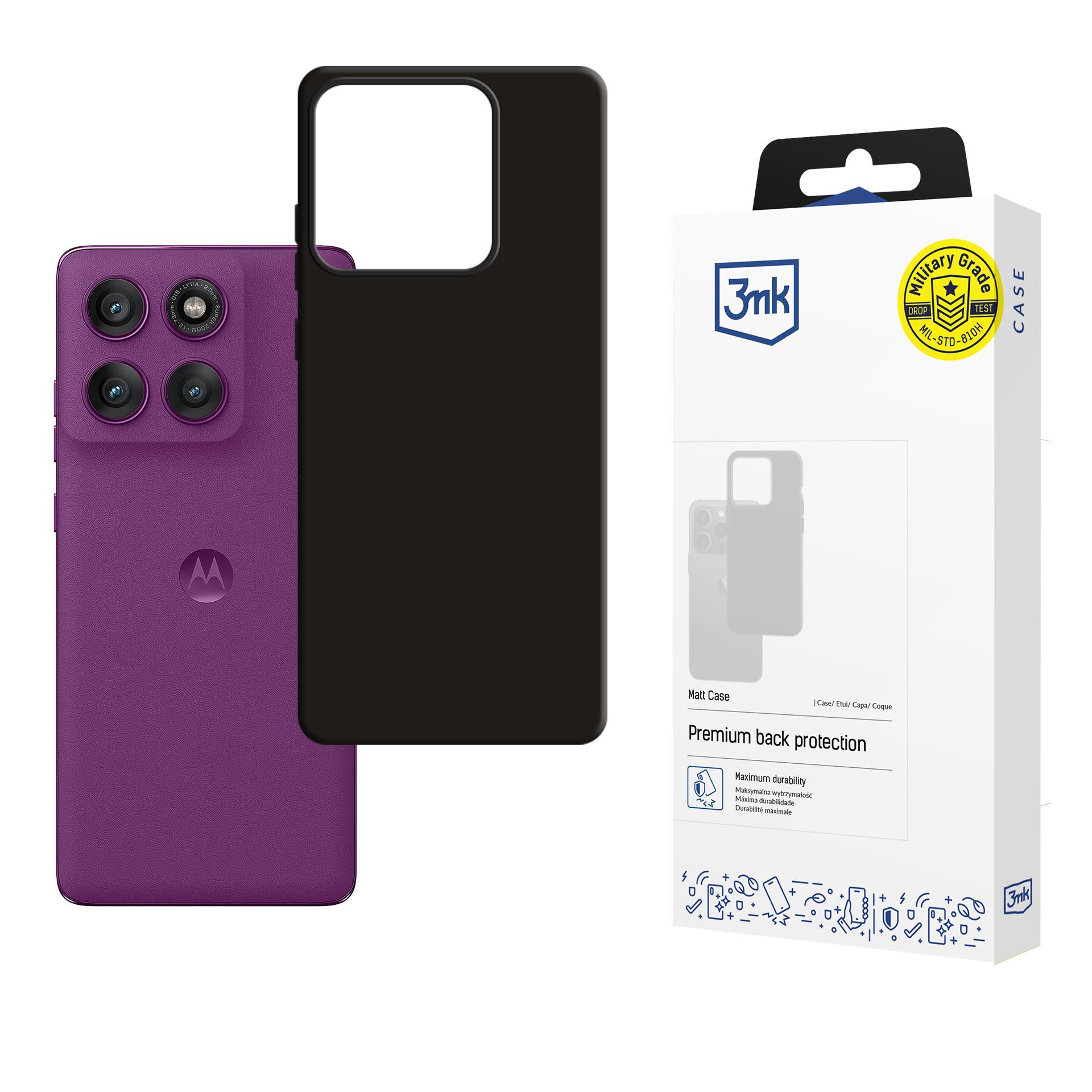 3mk Matt Case Motorola Edge 60 Pro:lle - matta musta