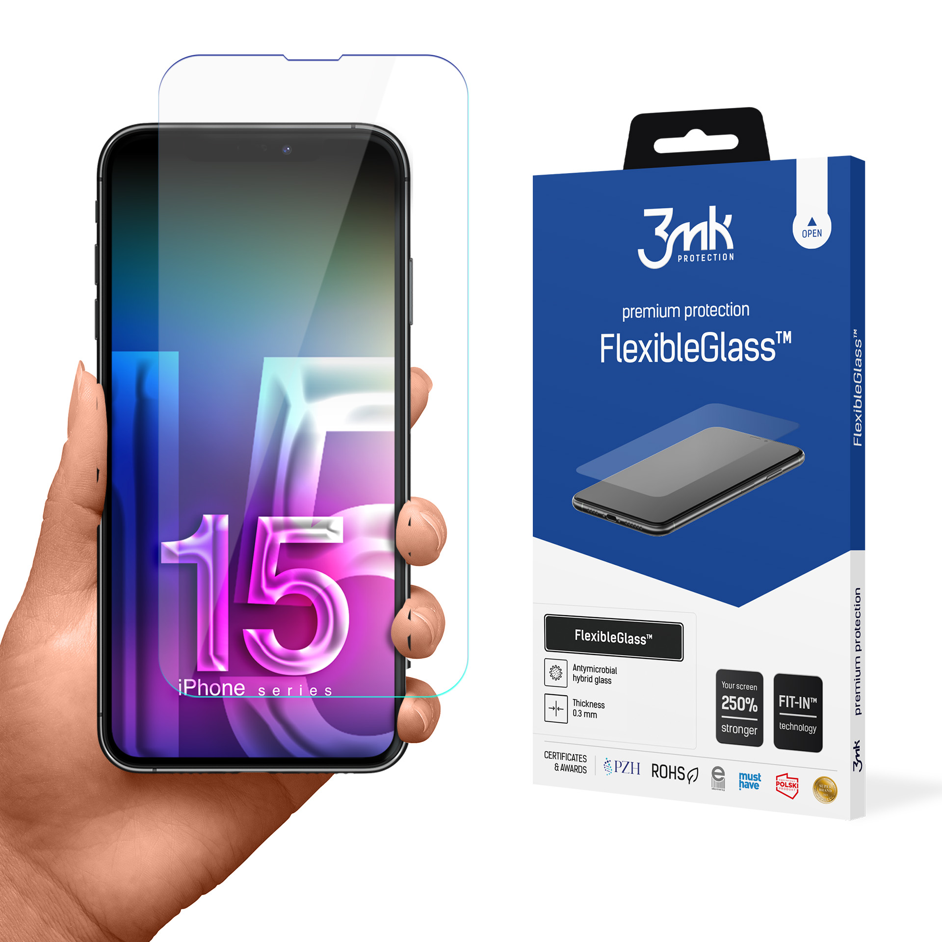 Hybridilasi 3mk FlexibleGlass v2.0 Apple iPhone 15 Pro Max:lle
