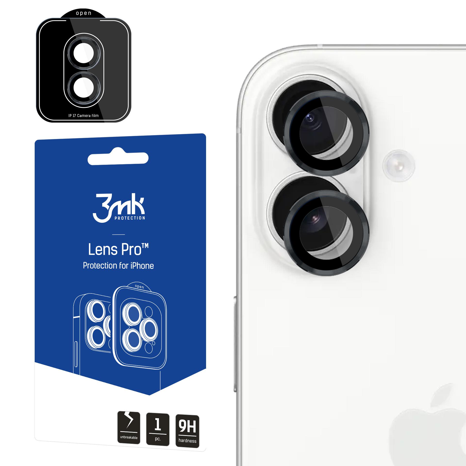 Karkaistu lasi kameralle 3mk Lens Pro Apple iPhone 17 musta