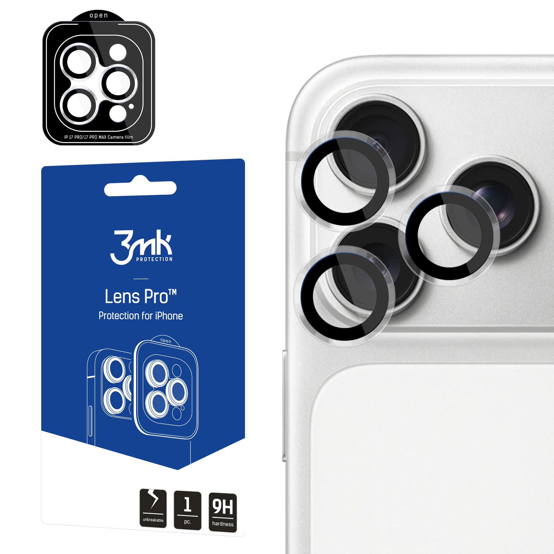 Karkaistu lasi kameralle 3mk Lens Pro Apple iPhone 17 Pro/17 Pro Max läpinäkyvä