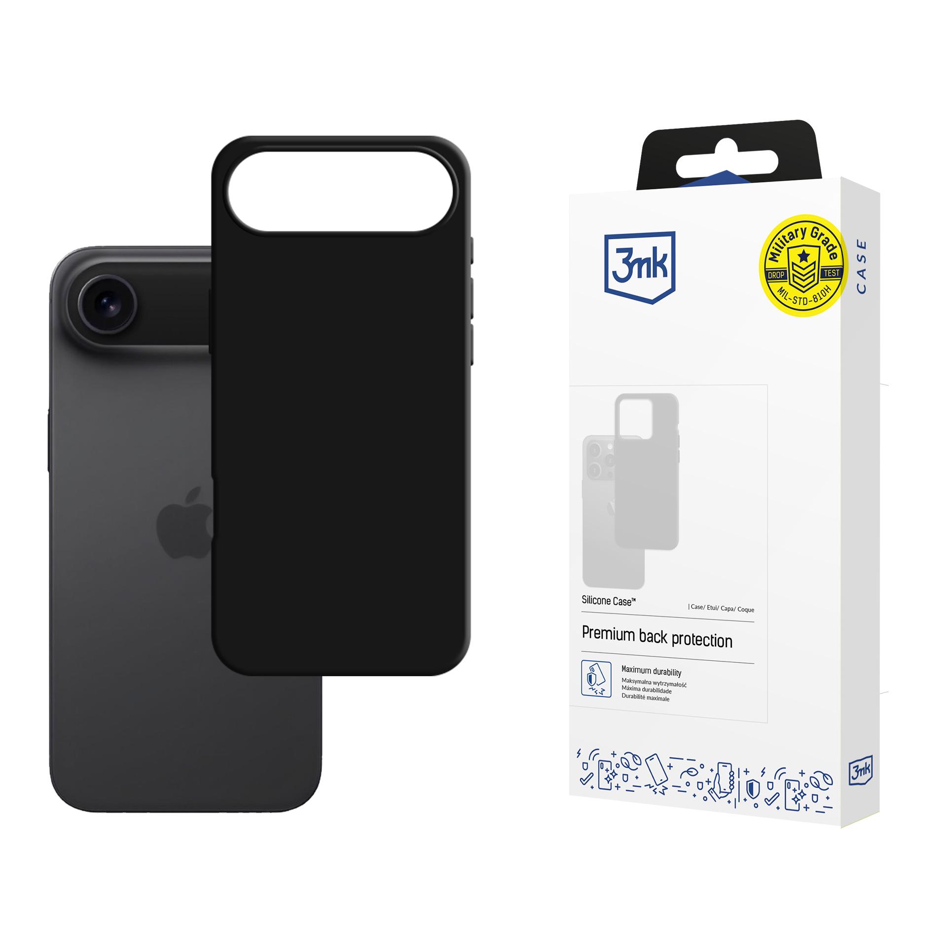 3mk Silikoninen Suojakuori iPhone 17 Air:lle - musta