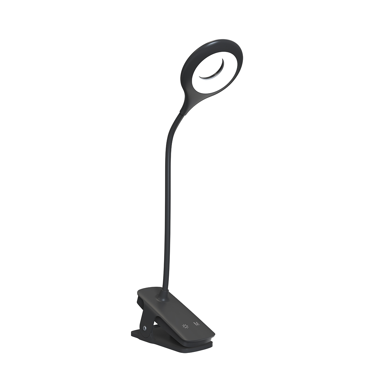 Mini Wozinsky langaton LED-lukuvalo klipsillä + USB-C kaapeli - musta