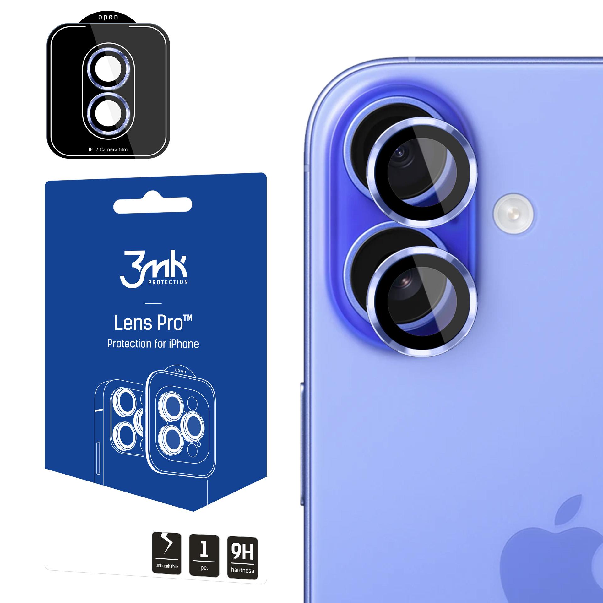 3mk Lens Protection Pro Karkaistu lasi iPhone 17:lle - Sininen
