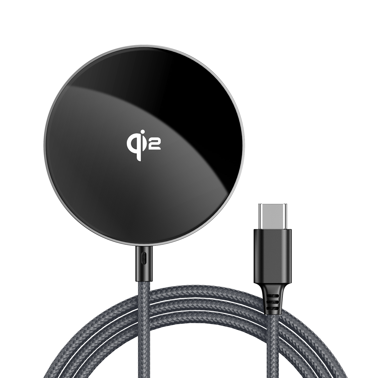 Acefast E24 Qi2 15W magneettinen induktiivinen laturi 1.2m USB-C kaapelilla - musta