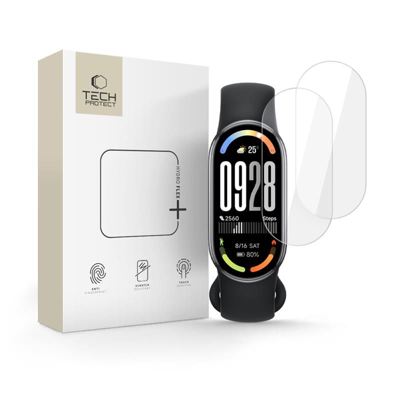 Tech-Protect Gydro Flex+ hydrogeelisuoja 2-pack Xiaomi Smart Band 8 / 9 / 10 / NFC:lle - Läpinäkyvä