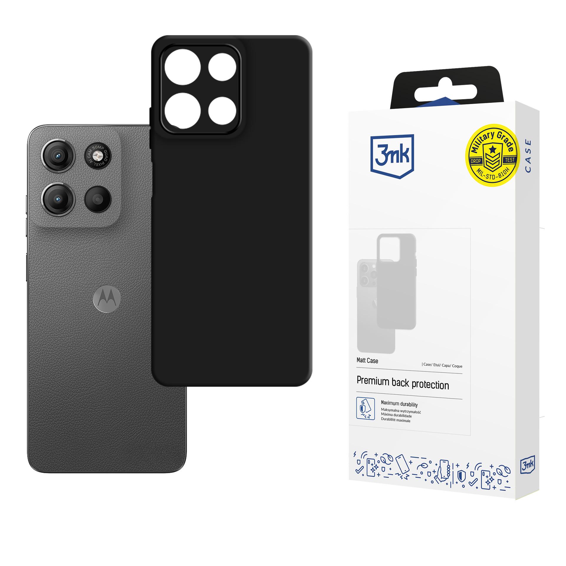 3mk Matt Suojakuori Motorola Moto G15 / G15 Power:lle - mattamusta