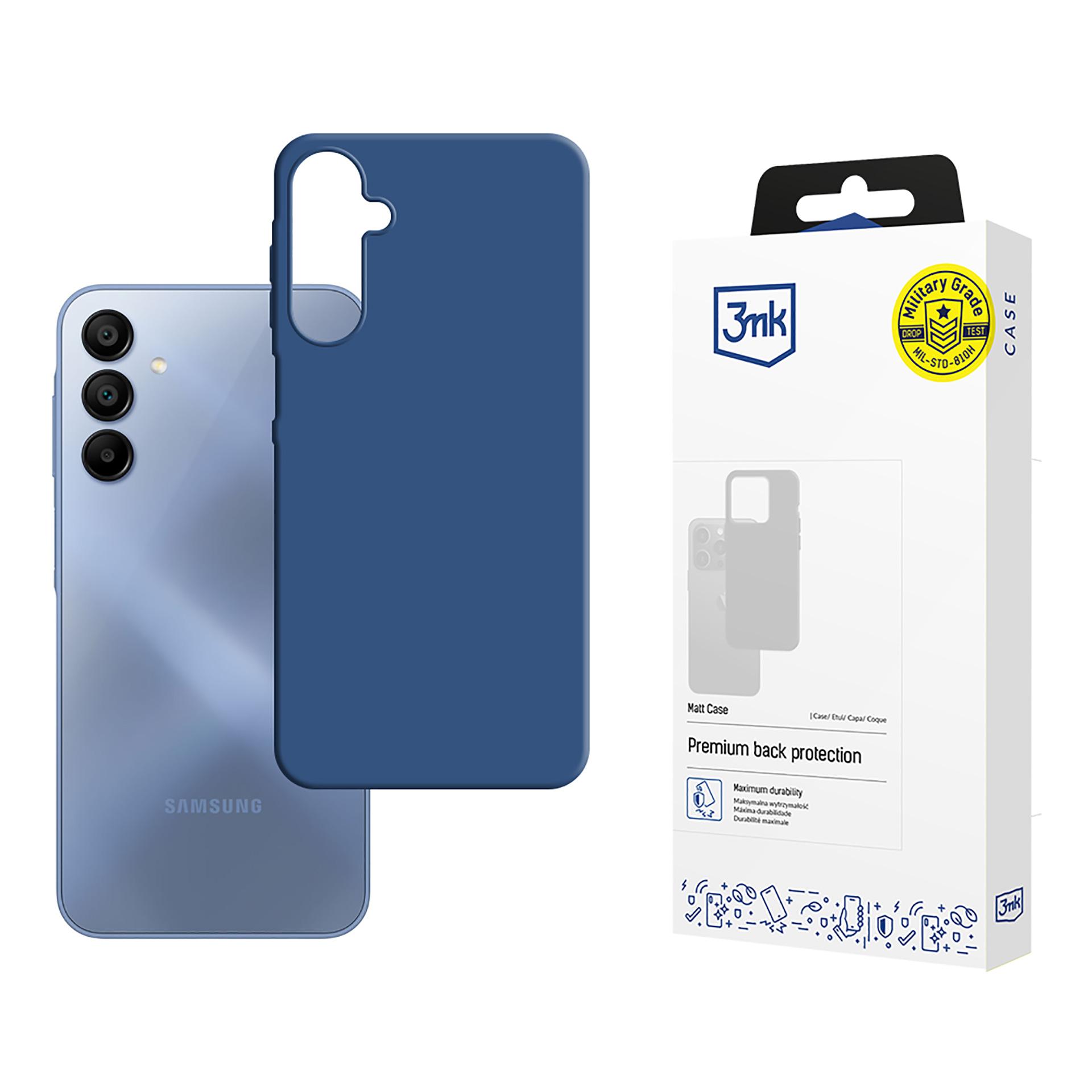 3mk Matt Case suojakuori Samsung Galaxy A15 5G - matta sininen