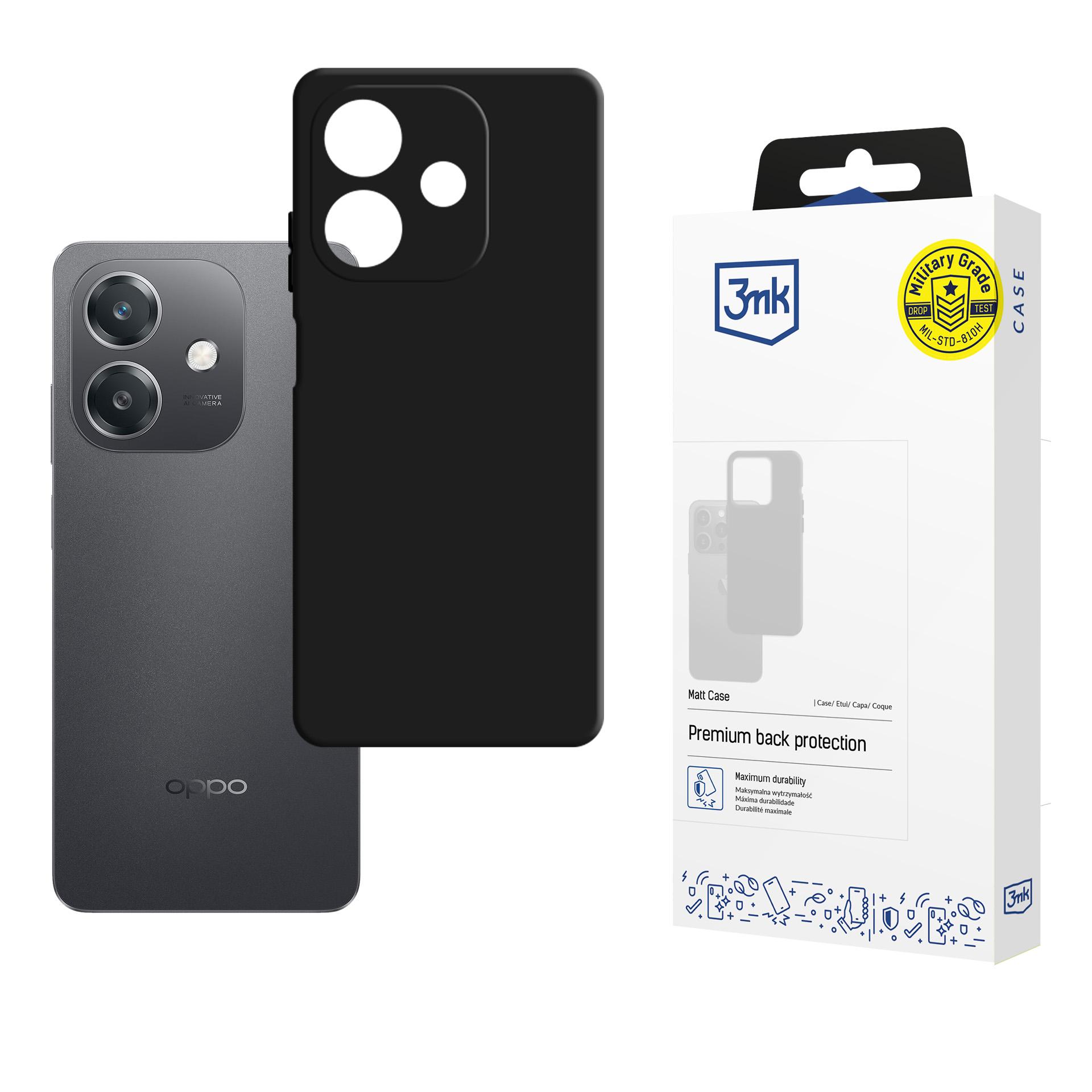 3mk Matt Suojakuori Oppo A40 / A40M / A3 4G:lle - mattamusta